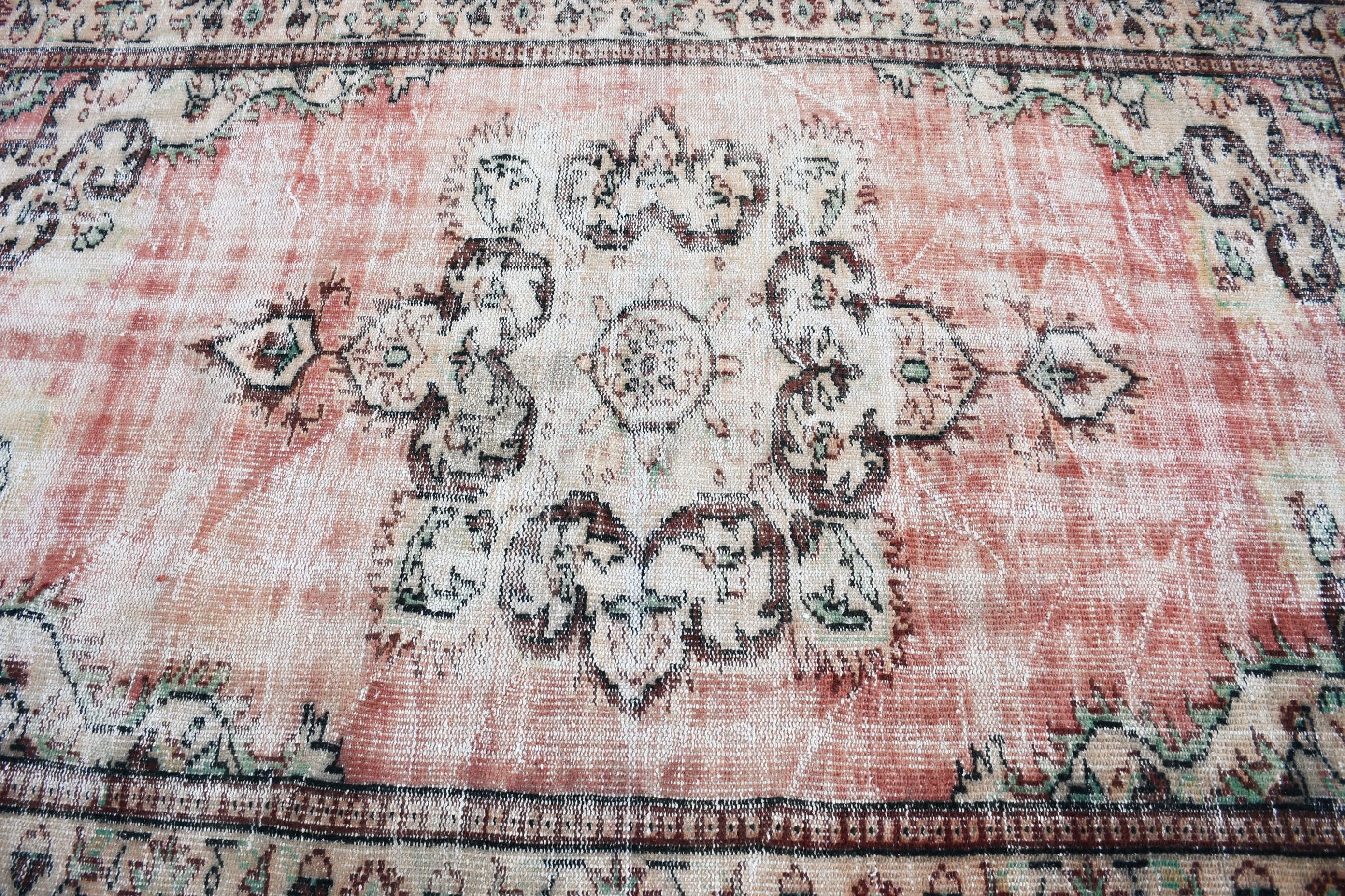 Living Room Rug, Home Decor Rug, Dining Room Rug, Vintage Rug, Moroccan Rugs, Orange  5.4x8.2 ft Large Rug, Turkish Rug