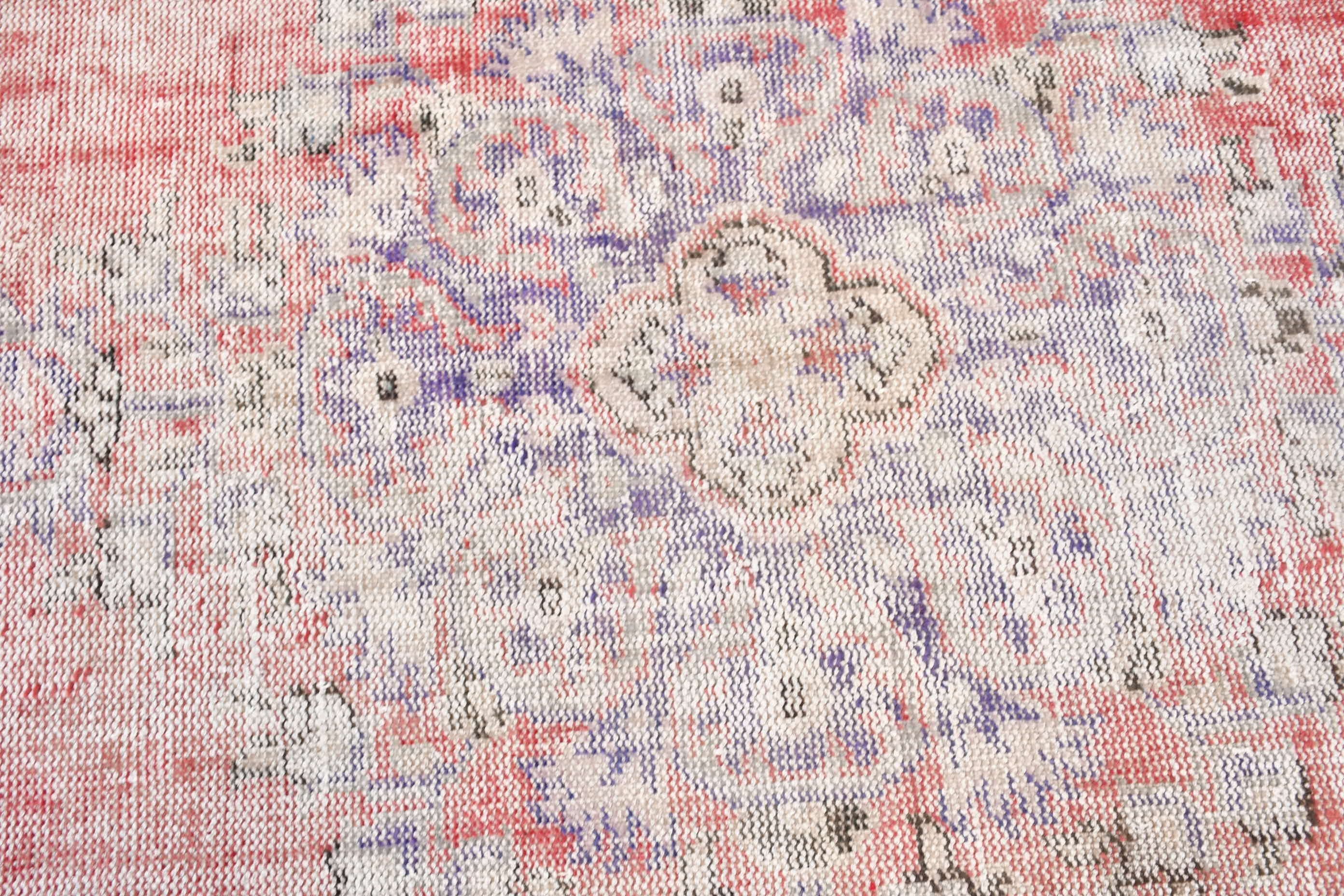 Bedroom Rug, Vintage Rug, Turkish Rug, Red Anatolian Rugs, Home Decor Rug, Pale Rug, Nursery Rug, 4.6x4.7 ft Accent Rugs