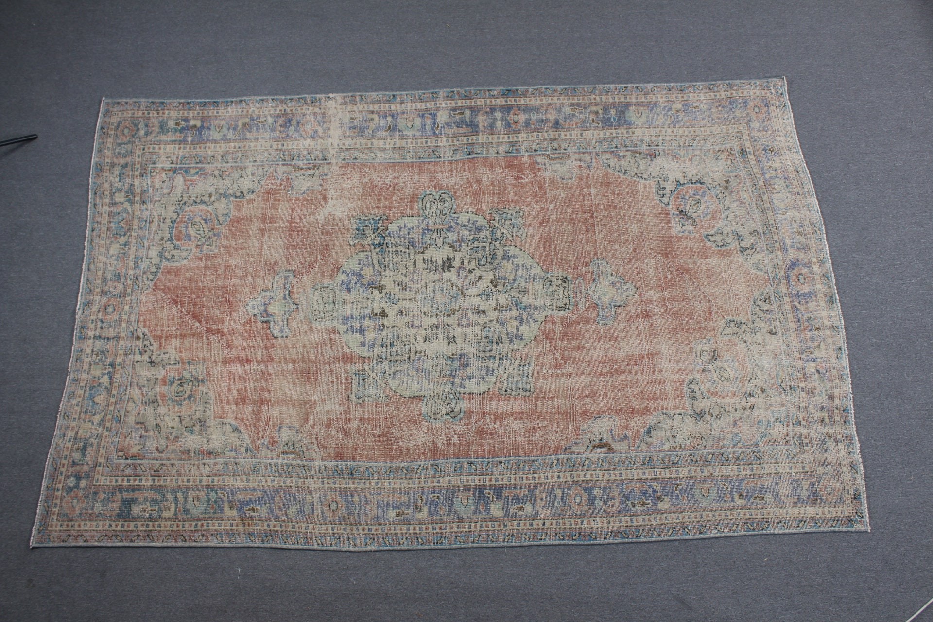 Salon Halısı, Vintage Halı, Eski Halılar, Kırmızı Mutfak Halısı, Oturma Odası Halıları, 6.7x10.5 ft Büyük Boy Halı, Fas Halıları, Türk Halıları