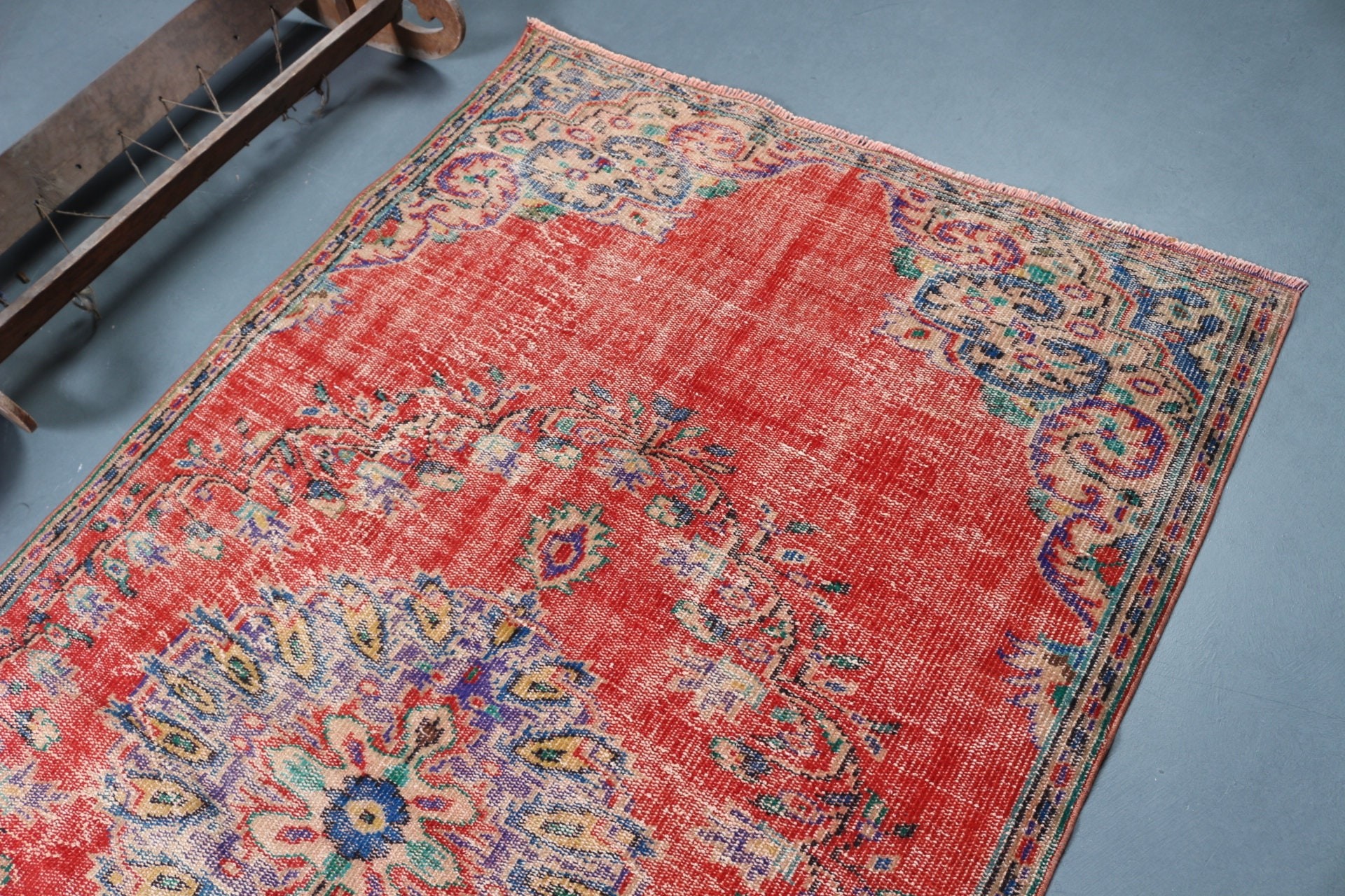 Kitchen Rug, Red Floor Rug, Rugs for Dining Room, Flatweave Rug, Nursery Rug, 4.6x8.4 ft Area Rug, Turkish Rug, Vintage Rug, Antique Rug