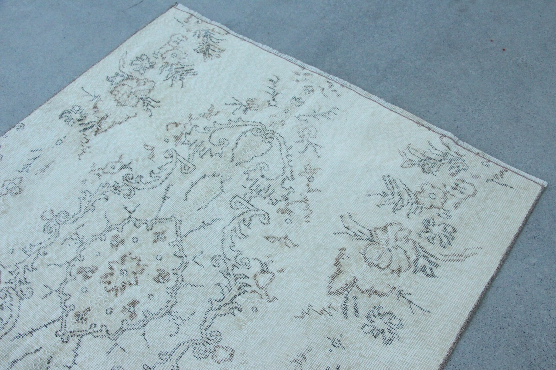 Cute Rug, 4.4x5.5 ft Area Rugs, Cool Rug, Vintage Rugs, Beige Floor Rug, Nursery Rug, Turkish Rug, Indoor Rug, Rugs for Area