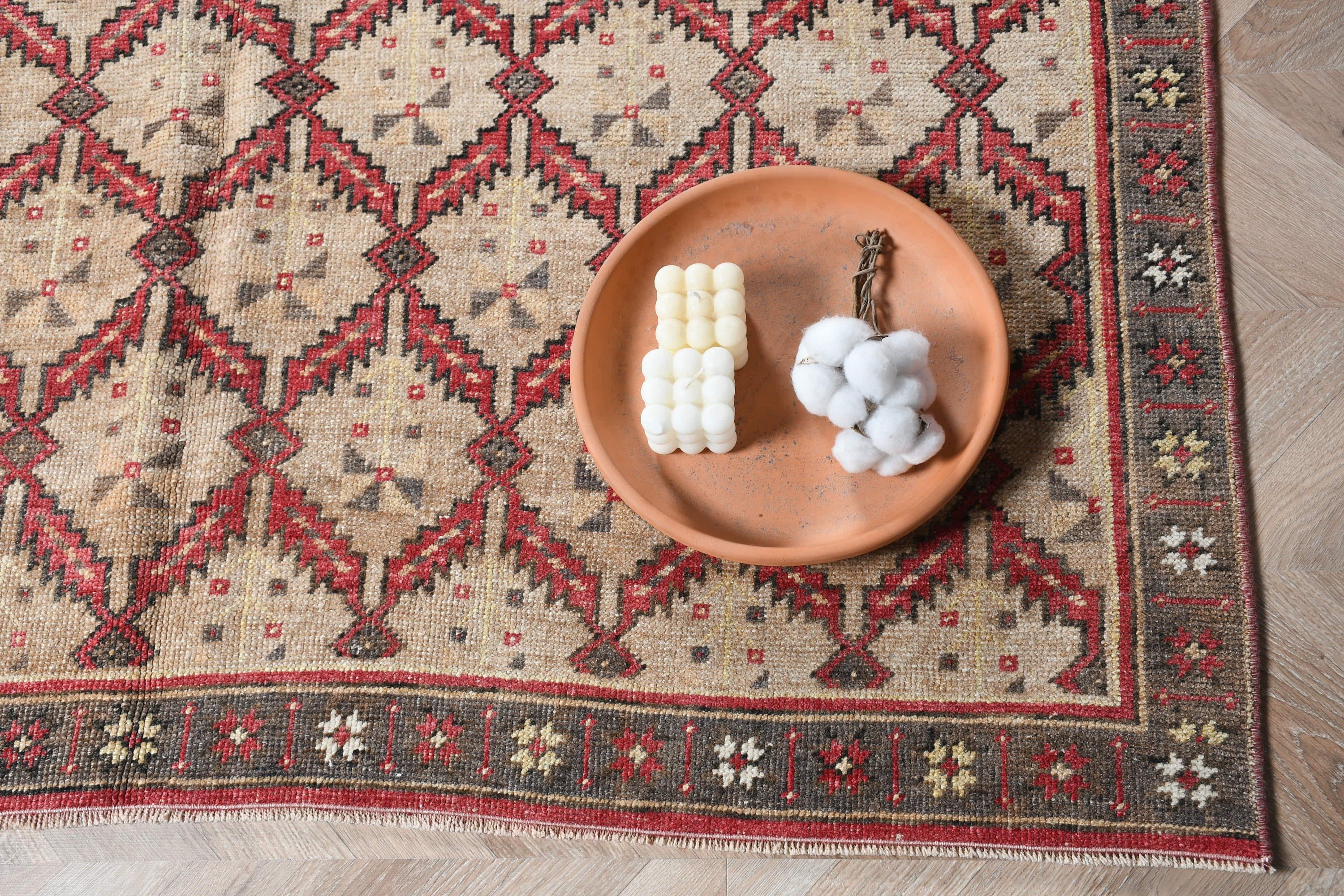 Bedroom Rug, Turkish Rugs, Oushak Rugs, Vintage Rug, Ethnic Rug, Living Room Rug, Beige  5x9.4 ft Large Rugs