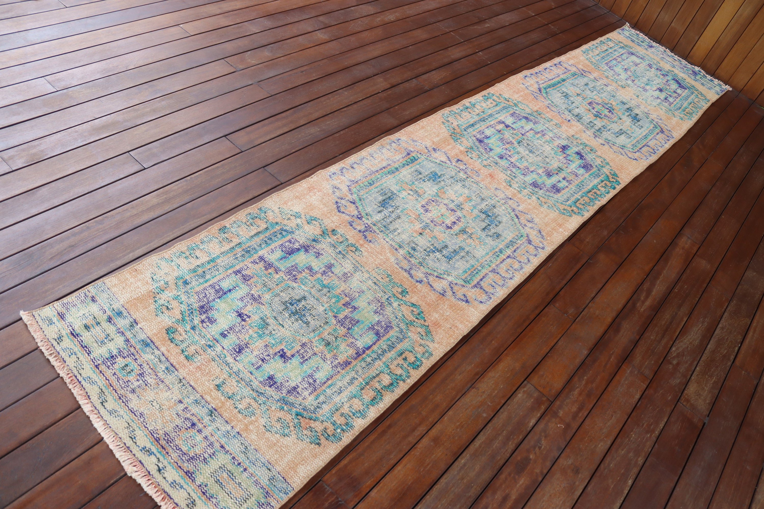 Boho Rug, Modern Rugs, Statement Rug, Bronze Oriental Rug, 2.3x11.8 ft Runner Rugs, Vintage Rugs, Long Runner Rug, Turkish Rugs, Stair Rug