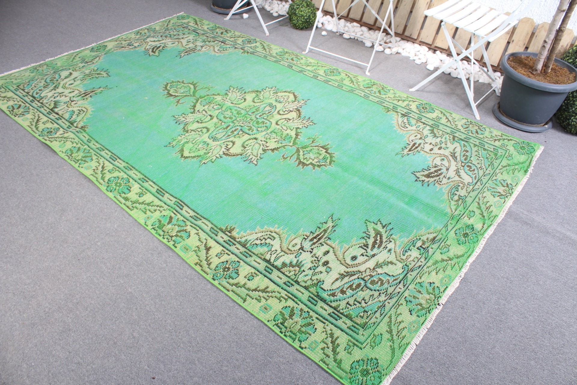 5.1x8.6 ft Large Rugs, Turkish Rug, Bedroom Rug, Green Oushak Rugs, Kitchen Rug, Natural Rug, Living Room Rugs, Vintage Rug, Antique Rugs