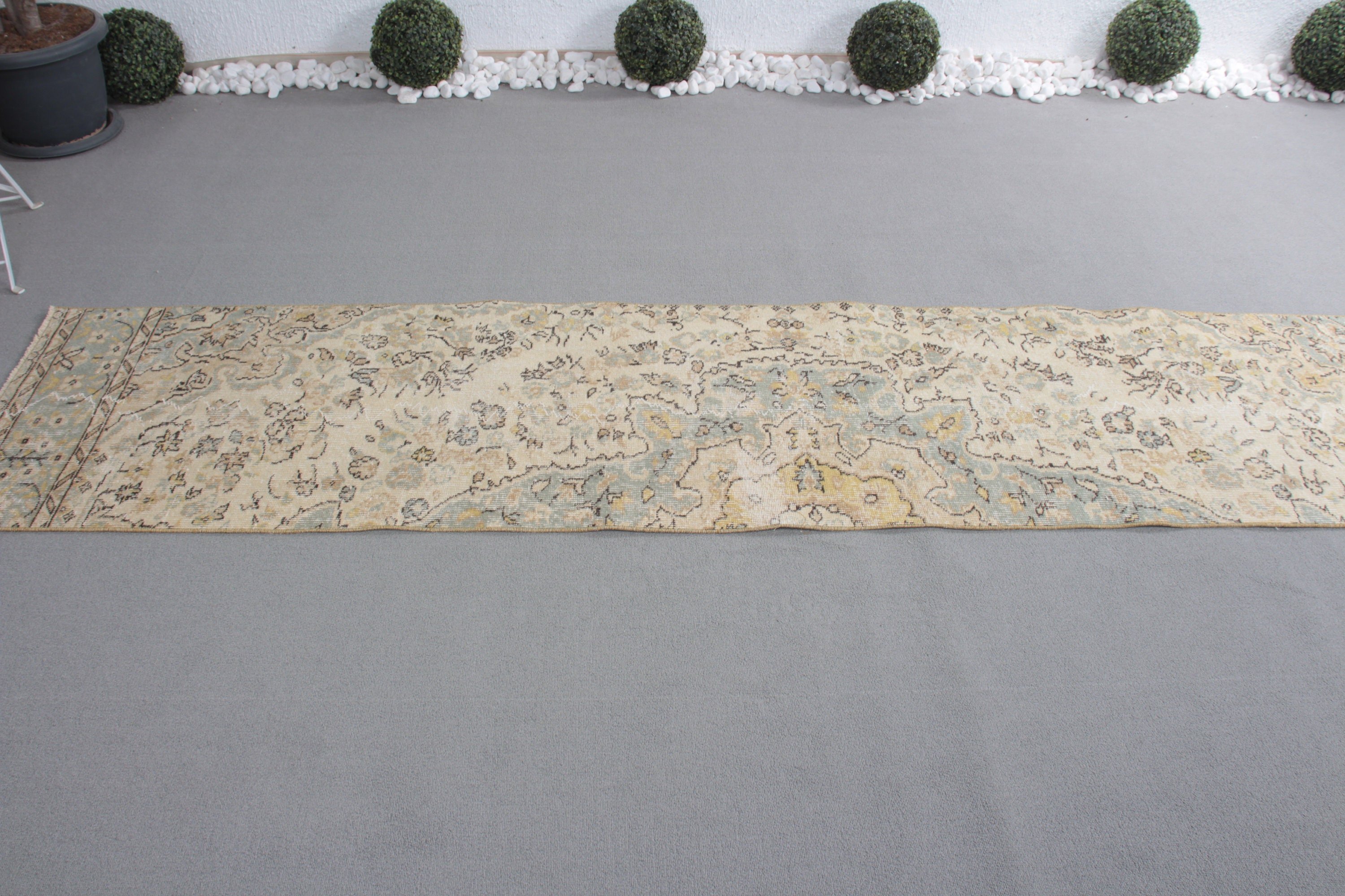 Rugs for Beni Ourain Runner, Long Runner Rug, Bedroom Rug, 2.2x10 ft Runner Rugs, Vintage Rugs, Kitchen Rug, Turkish Rug, Beige Cool Rug