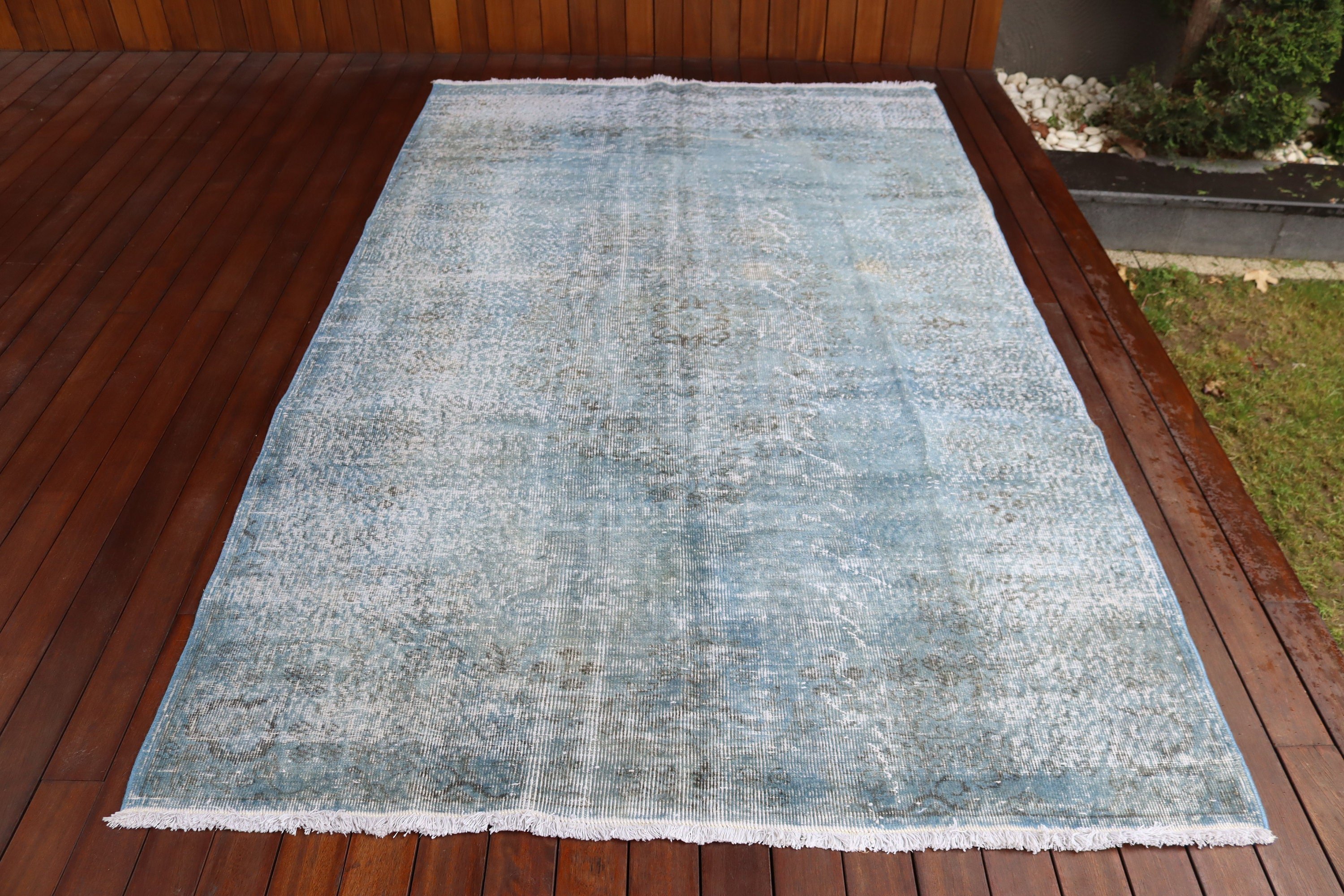 Anatolian Rug, Dining Room Rug, Blue Cool Rug, Turkish Rugs, Luxury Rugs, Bohemian Rug, Vintage Rugs, Large Boho Rugs, 5.2x8.4 ft Large Rug