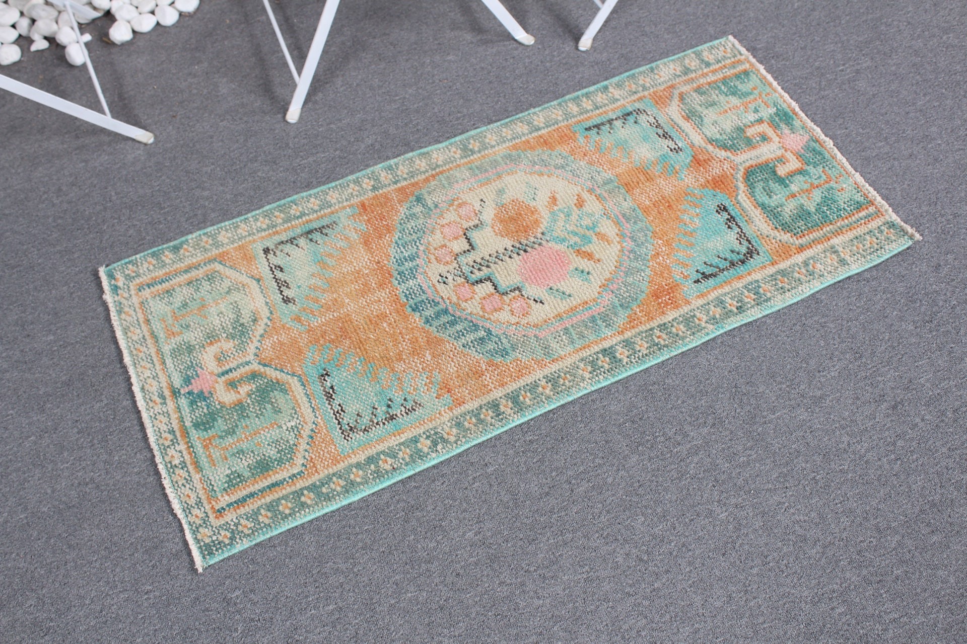 Moroccan Rug, Entry Rug, 1.8x3.7 ft Small Rug, Vintage Rugs, Orange Oriental Rugs, Antique Rug, Turkish Rugs, Car Mat Rug, Decorative Rug