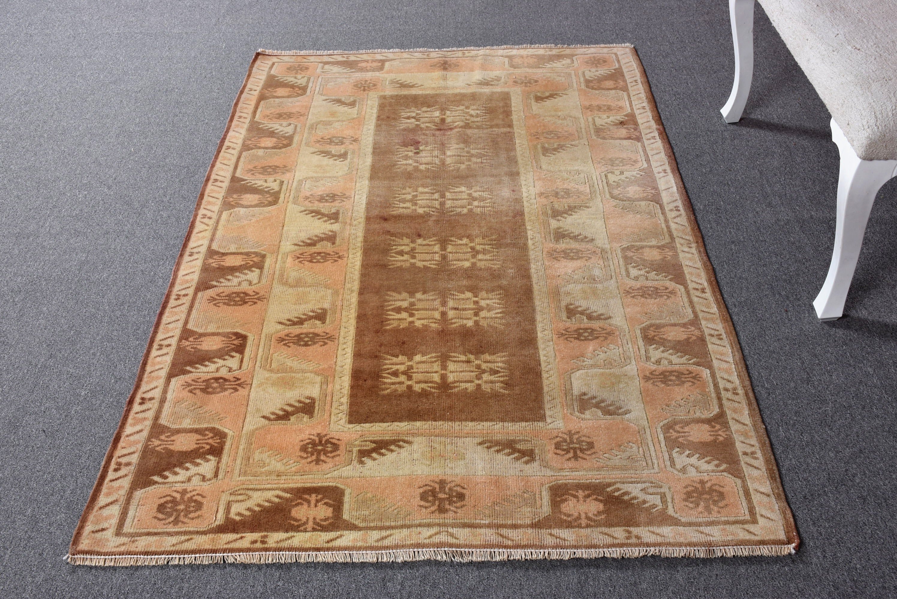 Nursery Rug, Wool Rugs, Decorative Rug, Rugs for Kitchen, Beige Neutral Rug, Vintage Rug, 3.8x6.1 ft Accent Rugs, Turkish Rug, Modern Rugs