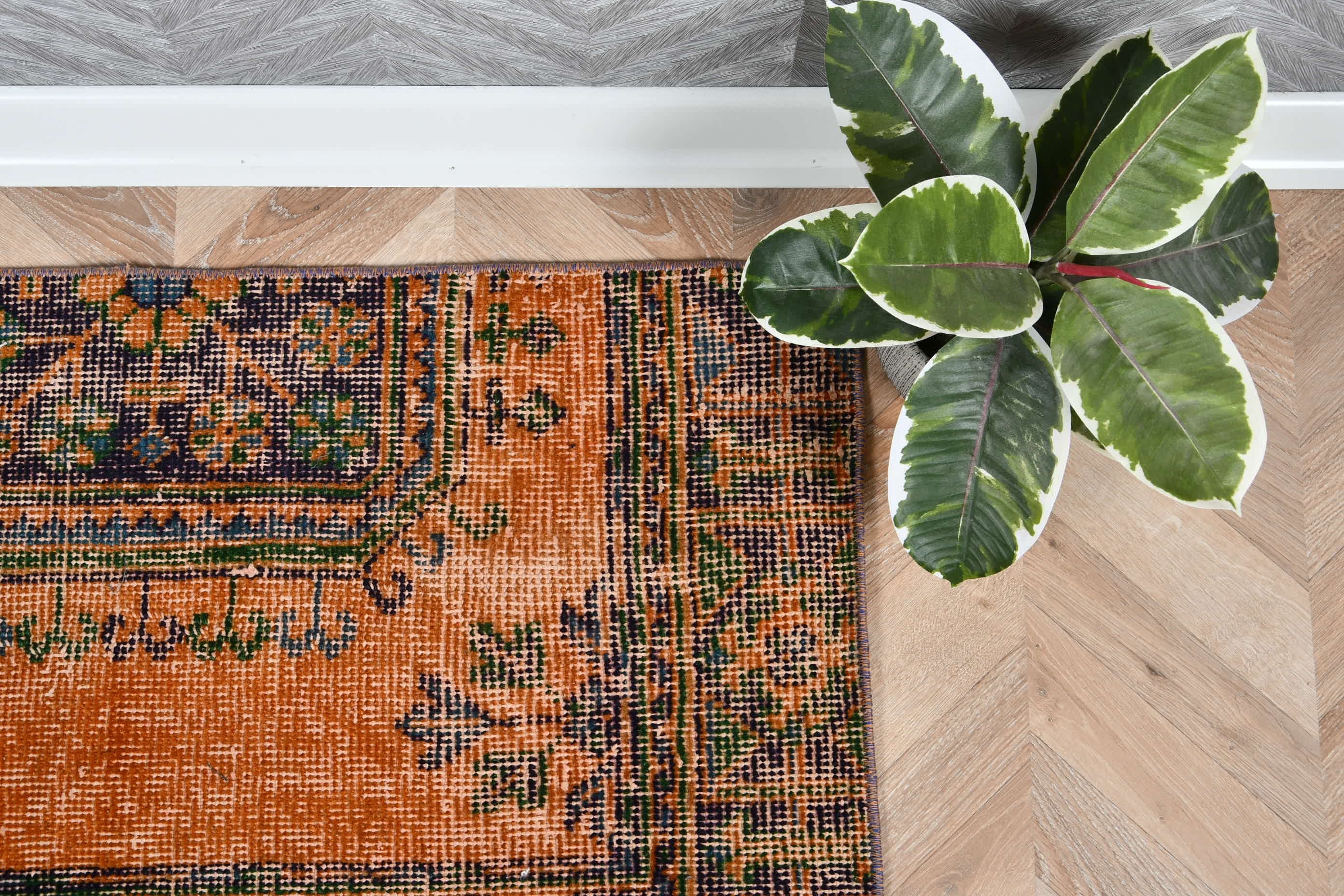 Bathroom Rug, Orange  1.9x2.4 ft Small Rug, Oushak Rugs, Rugs for Wall Hanging, Bedroom Rugs, Vintage Rug, Turkish Rugs