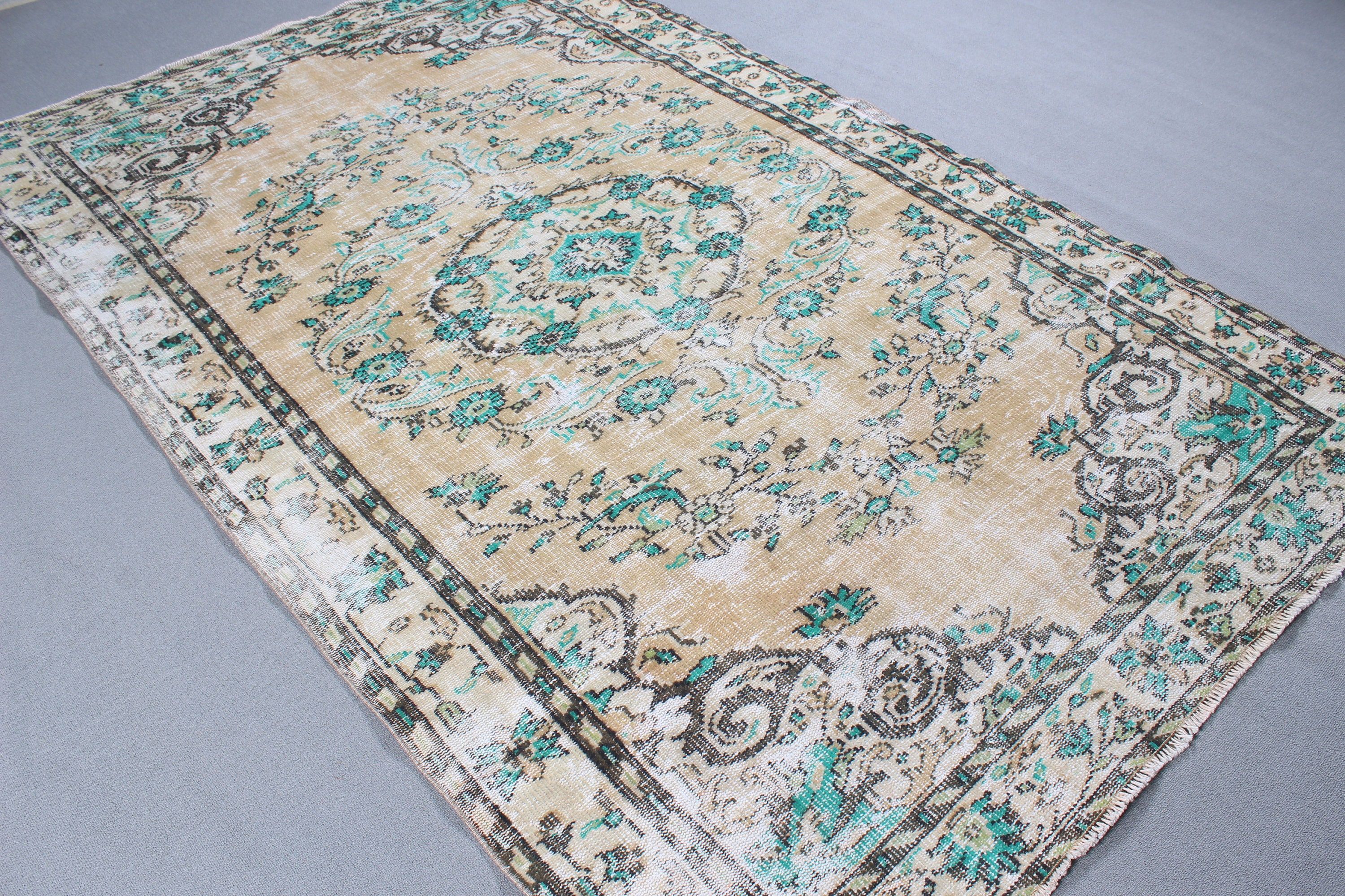 5.6x8.7 ft Large Rug, Home Decor Rugs, Large Oushak Rug, Boho Rug, Anatolian Rugs, Turkish Rugs, Brown Floor Rug, Vintage Rug, Salon Rugs