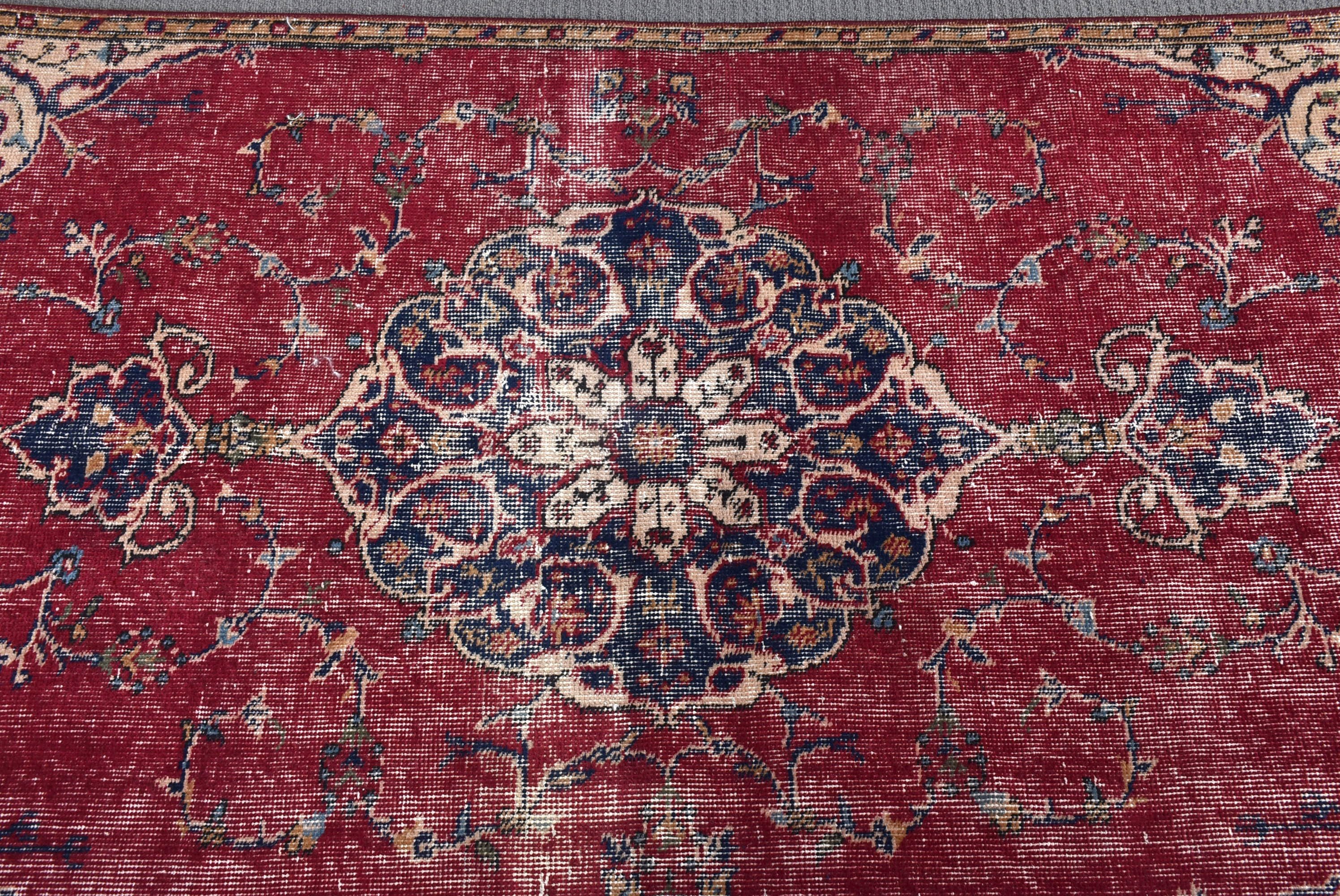 2,8x6,3 ft Aksan Halıları, Vintage Halılar, Anadolu Halısı, Yer Halısı, Boho Vurgulu Halılar, Yatak Odası Halıları, Çocuk Halısı, Kırmızı El Dokuma Halı, Türk Halısı