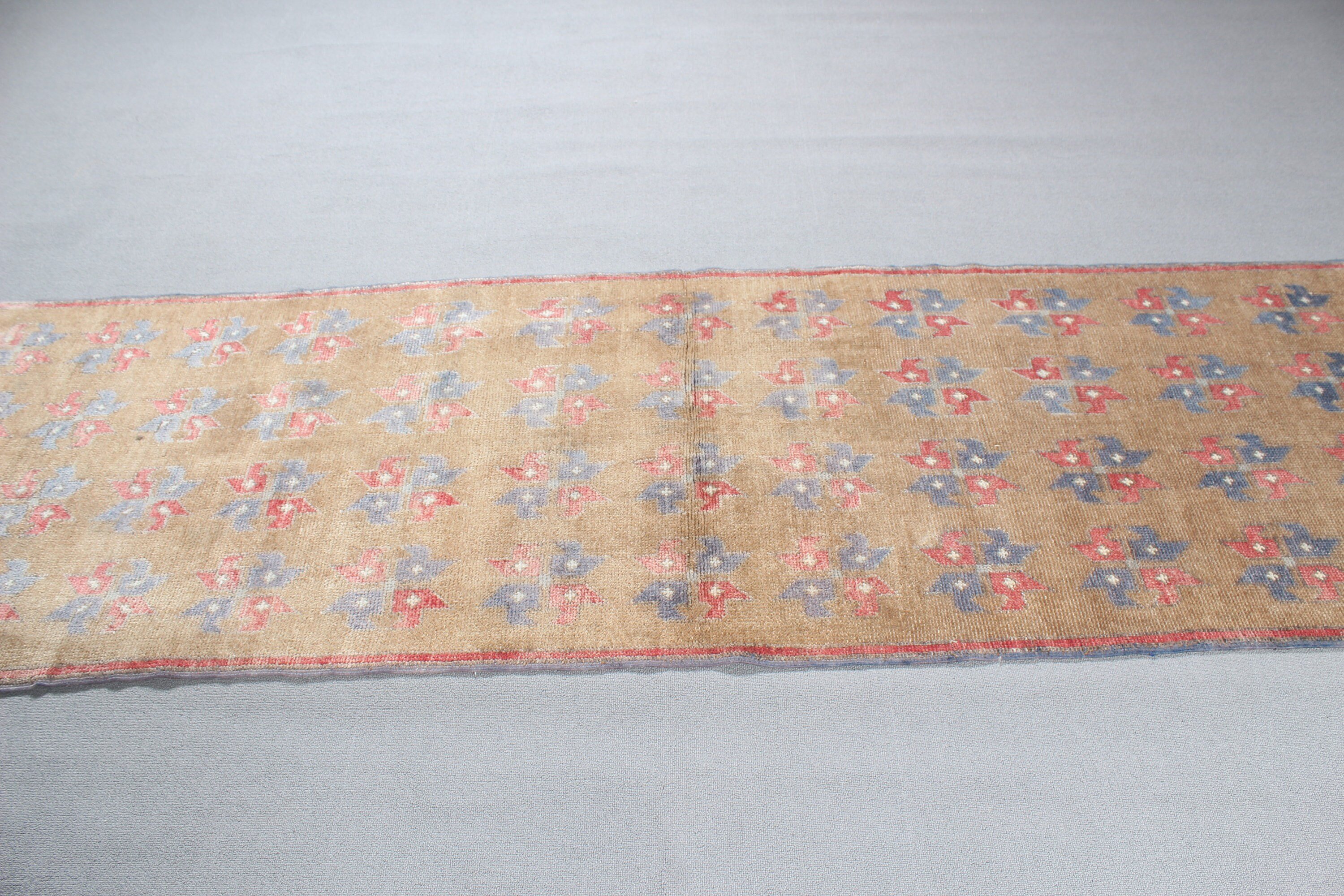 Yün Halı, Vintage Halılar, Türk Halısı, Beni Ourain Runner Halıları, 2,9x9,2 ft Runner Halısı, Mutfak Halısı, Açıklama Halıları, Mavi Antika Halılar