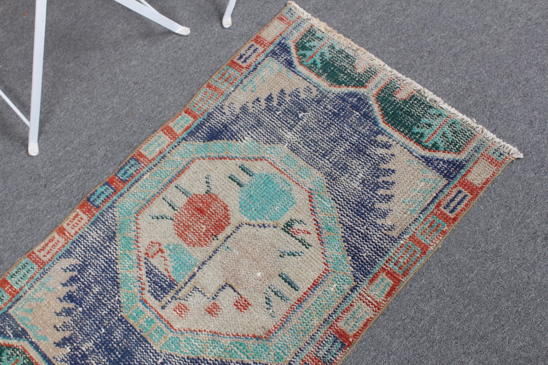 Car Mat Rug, 2x3.6 ft Small Rugs, Turkish Rug, Home Decor Rugs, Rugs for Bedroom, Vintage Rug, Blue Oriental Rug, Door Mat Rug, Floor Rug