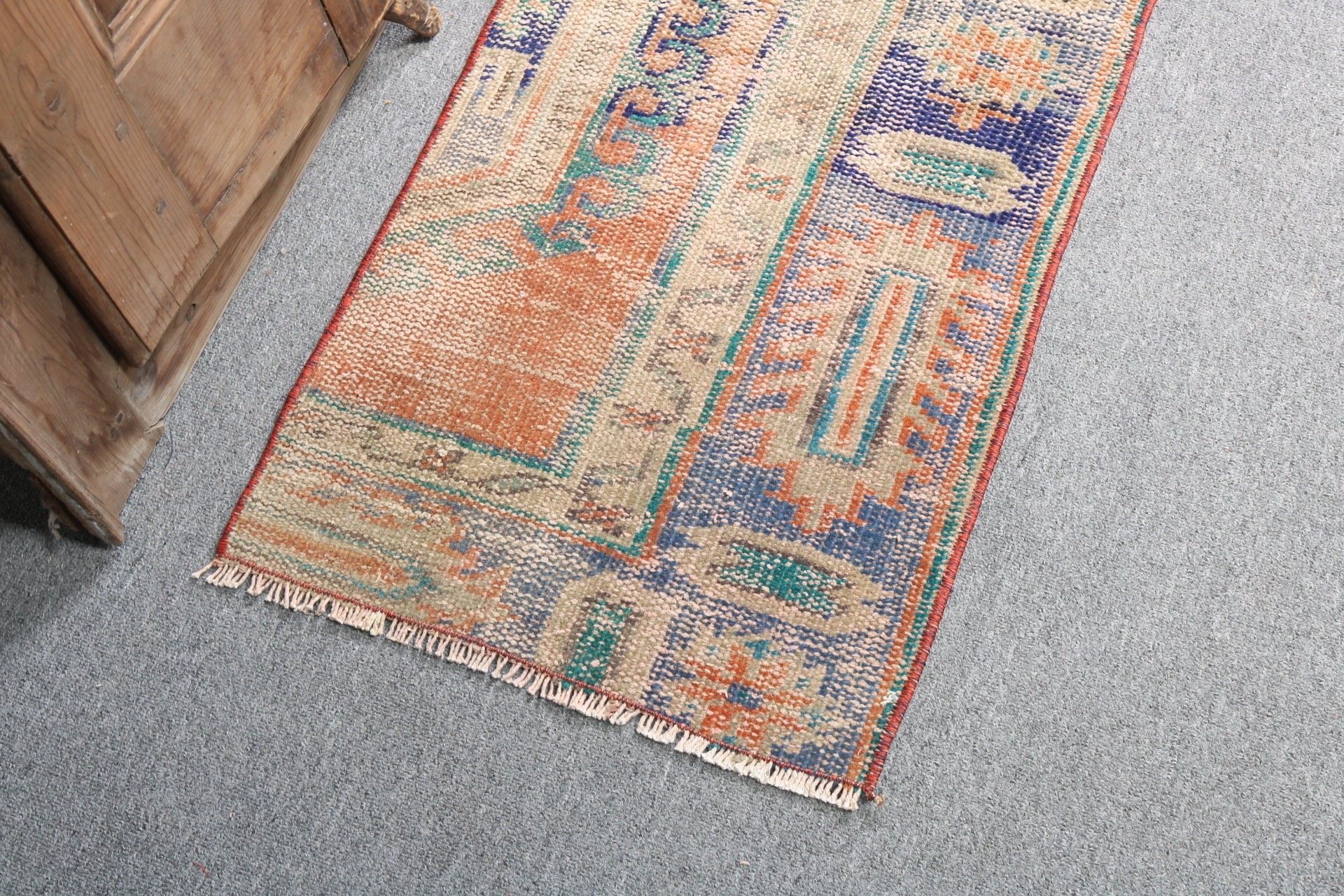 1.5x2.6 ft Small Rugs, Ethnic Rug, Floor Rugs, Vintage Rug, Orange Neutral Rugs, Turkish Rug, Door Mat Rug, Bedroom Rugs, Oriental Rugs