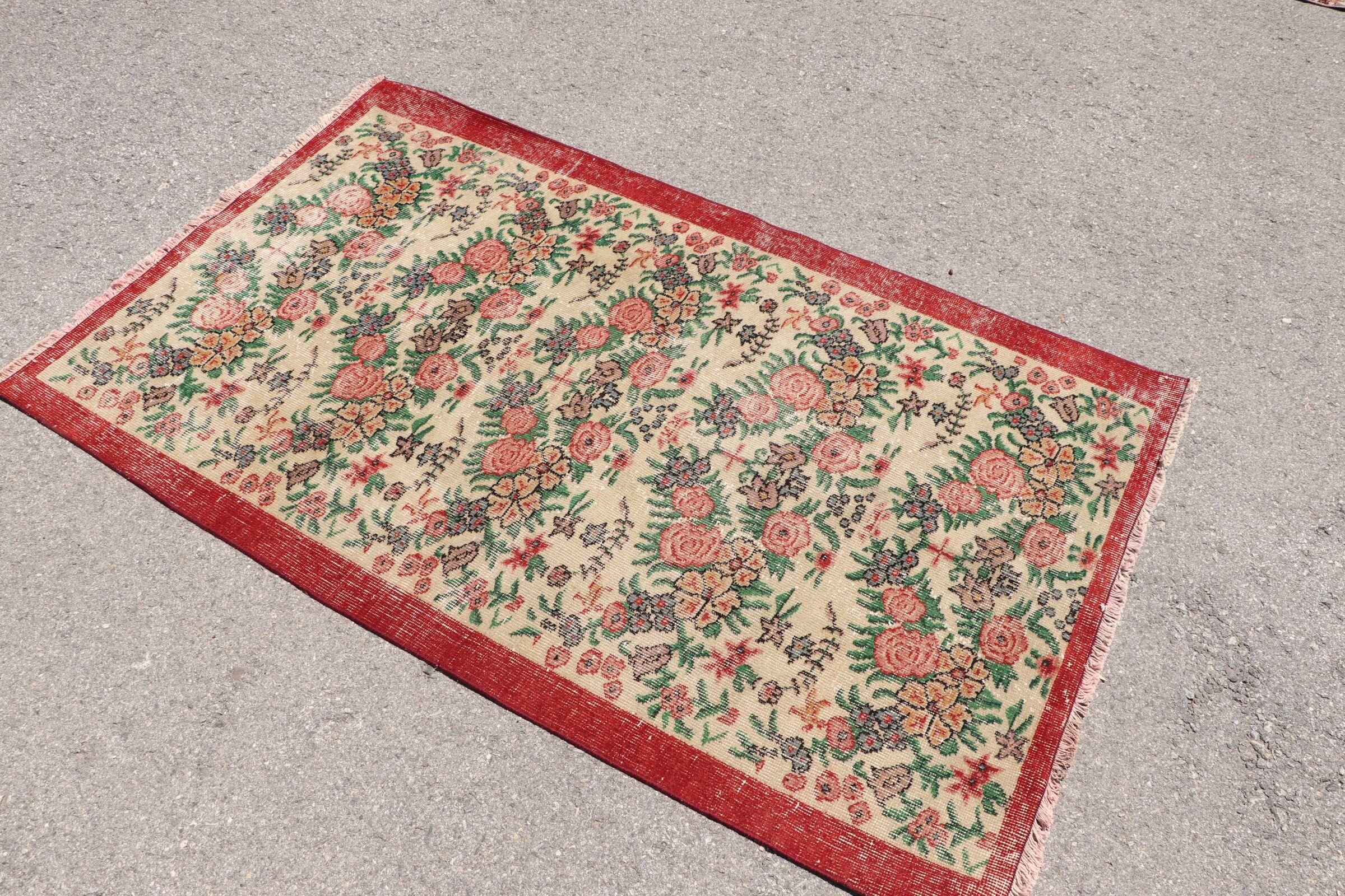 Antika Halı, Mutfak Halıları, Harika Halı, Vintage Halı, 3,6x5,9 ft Accent Halı, Kırmızı Ev Dekor Halıları, Türk Halıları, Giriş Halıları, Mutfak Halıları