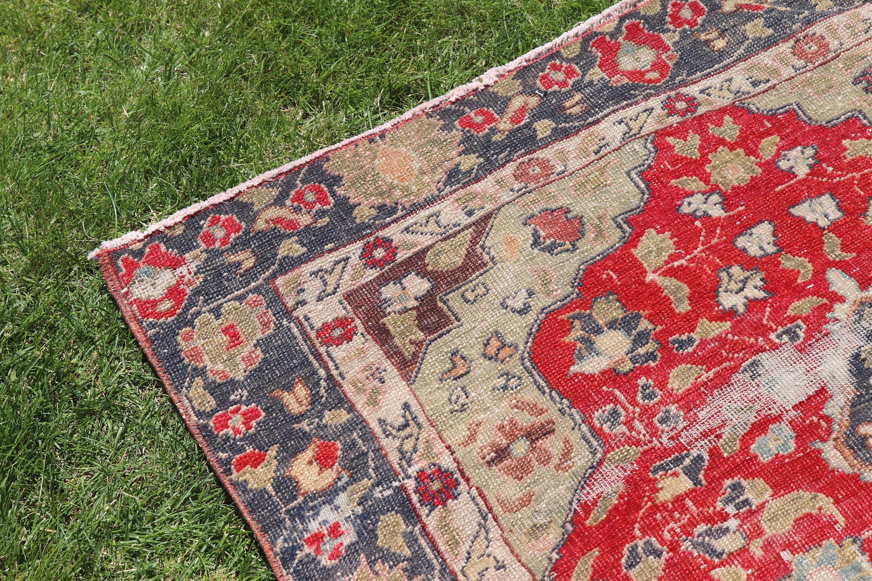 3,7x5,6 ft Accent Halı, Yatak Odası Halısı, Vintage Halı, Vintage Vurgulu Halılar, Giriş Halıları, Türk Halıları, Mutfak Halıları, Kırmızı Açıklama Halısı