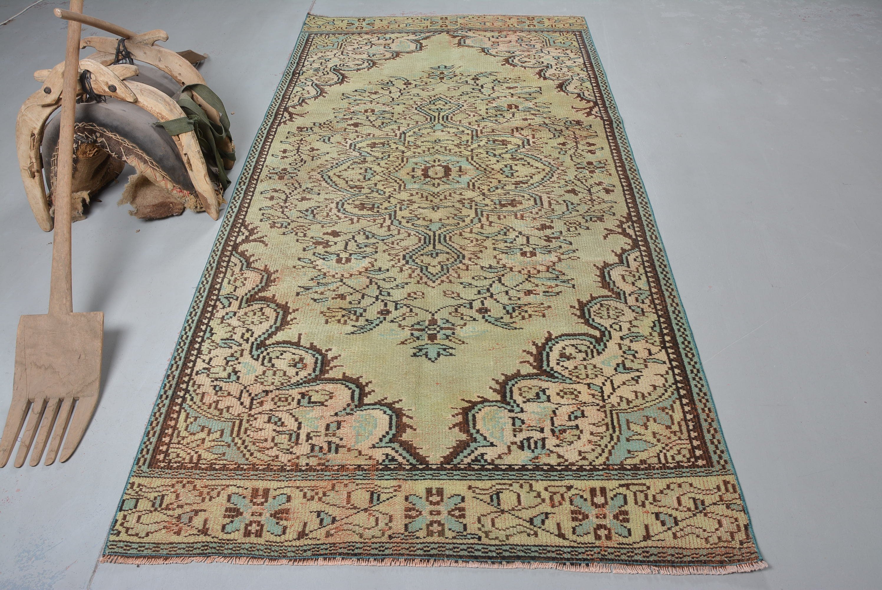 Living Room Rug, Rugs for Kitchen, Oushak Rug, Vintage Decor Rug, Home Decor Rug, Vintage Rugs, Turkish Rug, 4.4x9 ft Area Rug, Floor Rugs