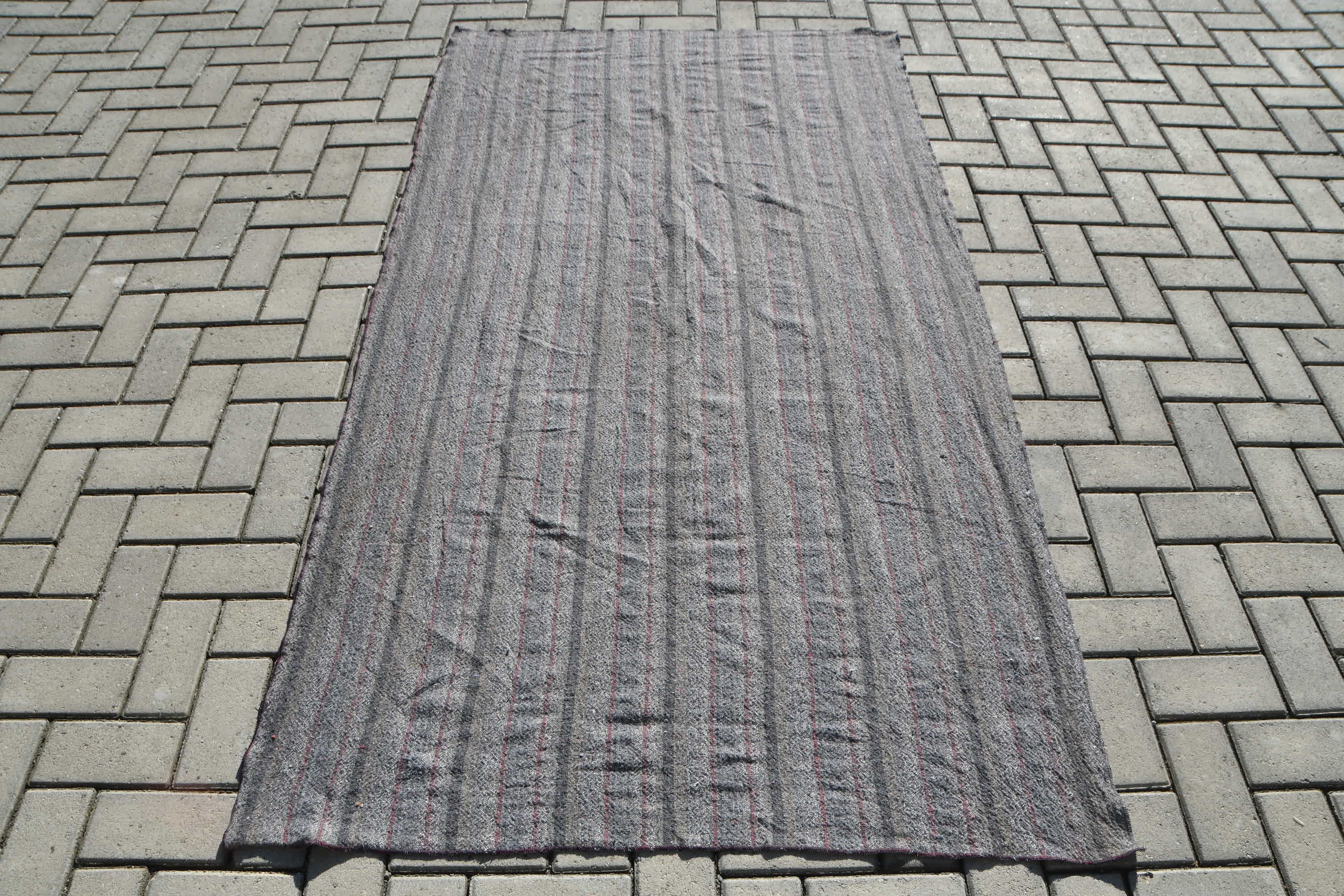 Kitchen Rug, Vintage Rug, Kilim, Dining Room Rug, Bedroom Rugs, Gray  3.8x7 ft Area Rug, Turkish Rug, Home Decor Rug, Old Rug