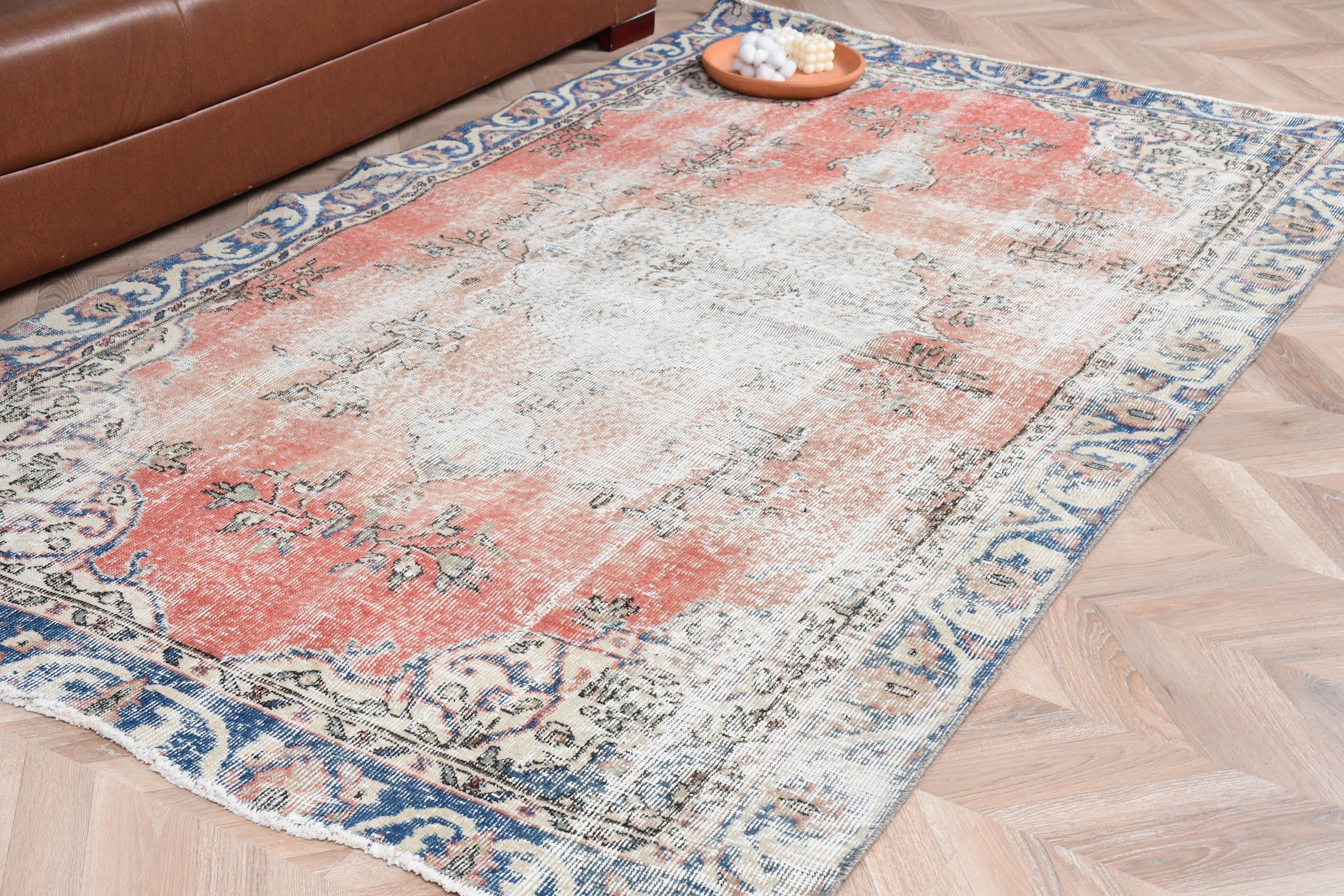 Oriental Rug, Vintage Rugs, Boho Area Rug Rugs, 4.6x7.7 ft Area Rug, Beige Cool Rug, Dining Room Rugs, Oushak Rug, Kitchen Rug, Turkish Rug