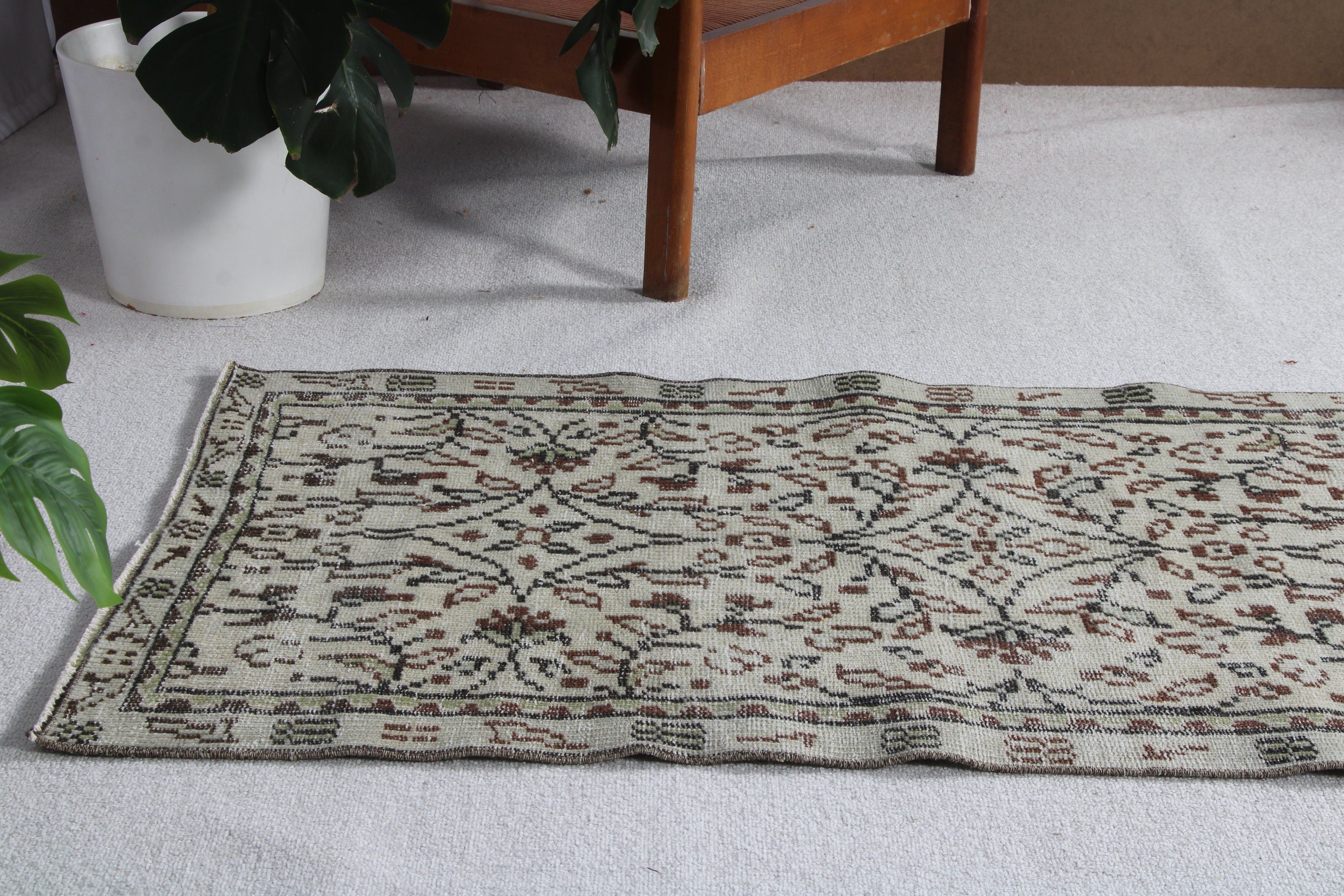 Yer Halısı, Türk Halıları, 2.6x6.6 ft Runner Halısı, Vintage Halı, Kahverengi Mutfak Halıları, Uzun Yolluk Halısı, Düz Dokuma Halısı, Boho Halıları, Koridor Halısı