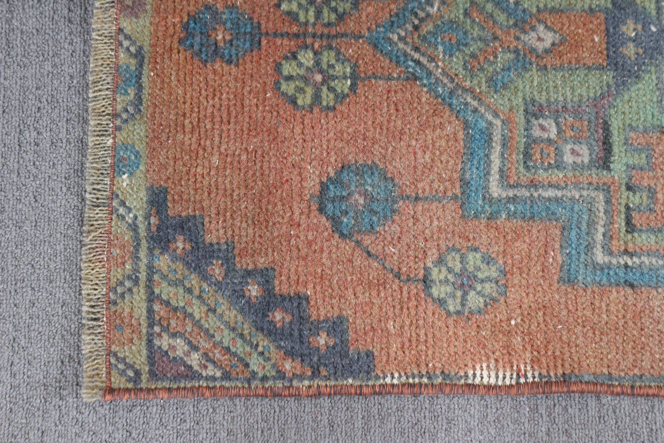 1.5x3.2 ft Küçük Halı, Mutfak Halıları, Antika Halı, Vintage Halı, Kahverengi Oryantal Halı, Banyo Halısı, Kapı Paspası Halısı, Fas Halısı, Türk Halısı