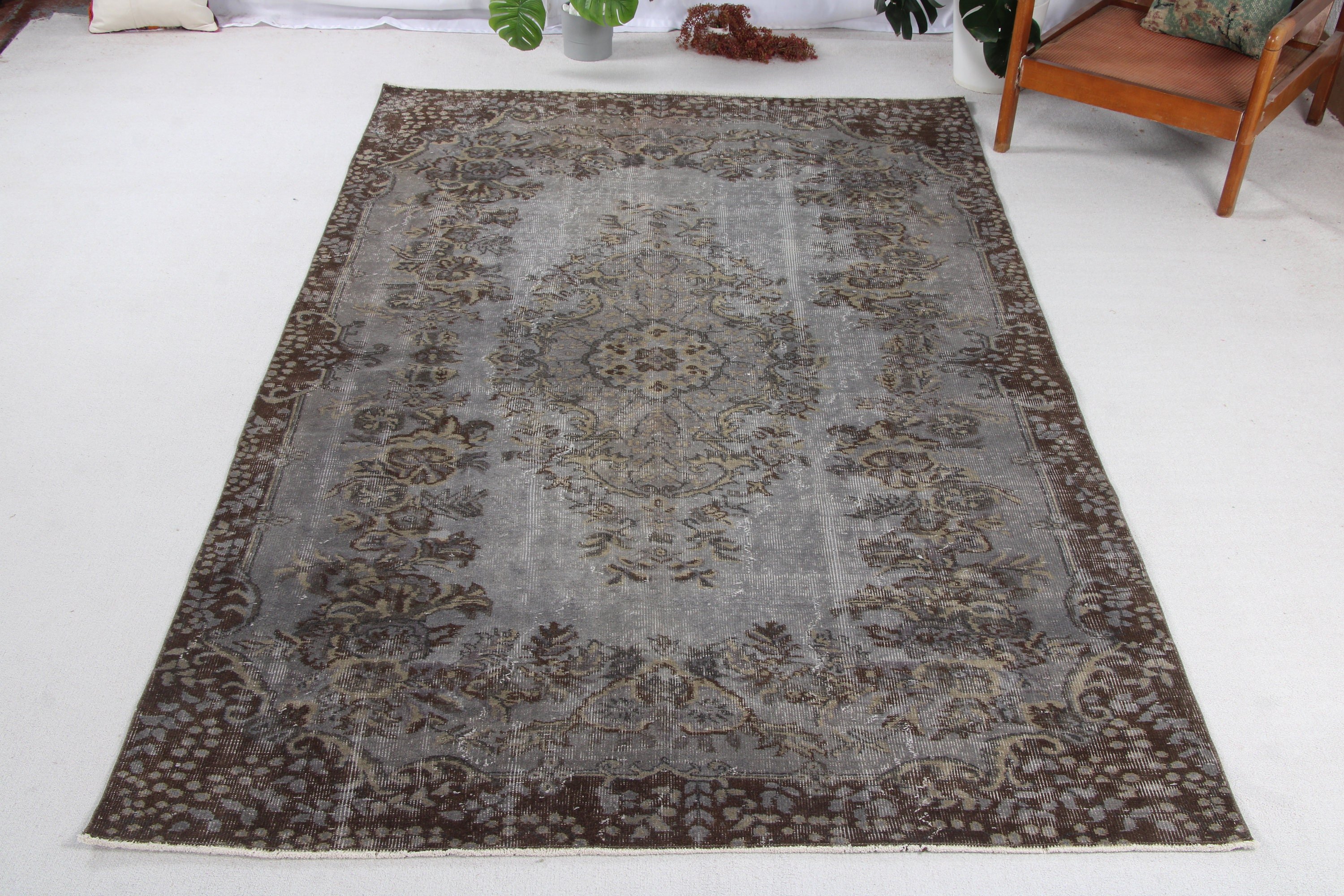 Bronze Cool Rug, Bedroom Rug, Modern Rugs, Large Oushak Rugs, Aztec Rugs, 5.6x9.3 ft Large Rugs, Turkish Rug, Moroccan Rug, Vintage Rugs