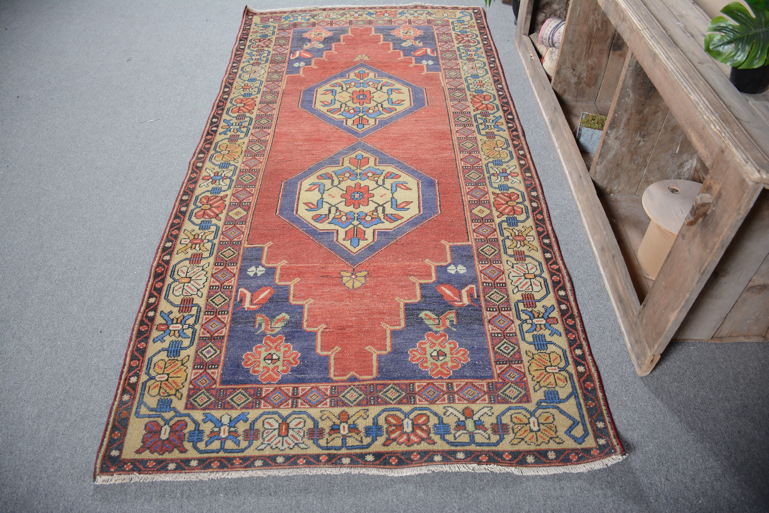 Kitchen Rug, Vintage Rug, Vintage Decor Rug, Wool Rug, Rugs for Area, Dining Room Rugs, Floor Rug, Turkish Rug, 3.9x7.9 ft Area Rugs