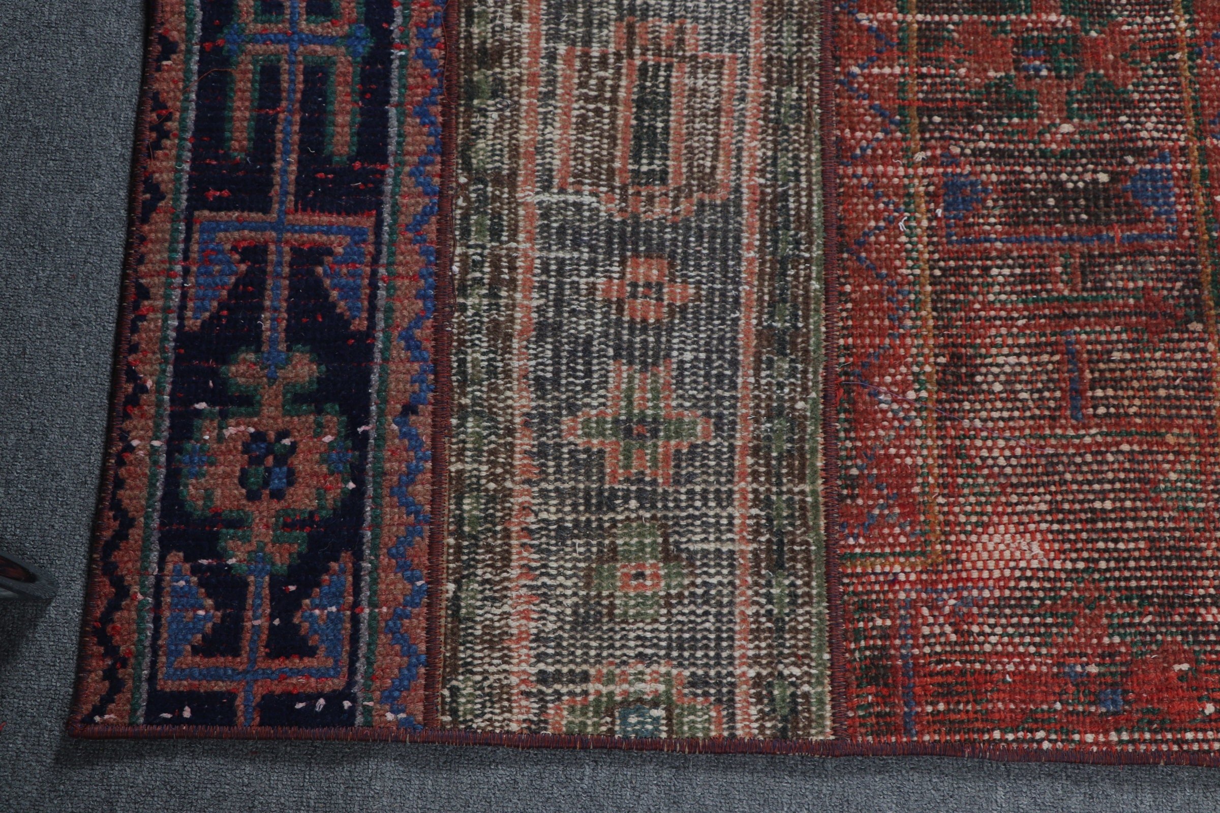 Blue Kitchen Rug, 3.1x7 ft Accent Rug, Turkish Rugs, Rugs for Bedroom, Nursery Rugs, Handwoven Rug, Vintage Rug, Floor Rugs