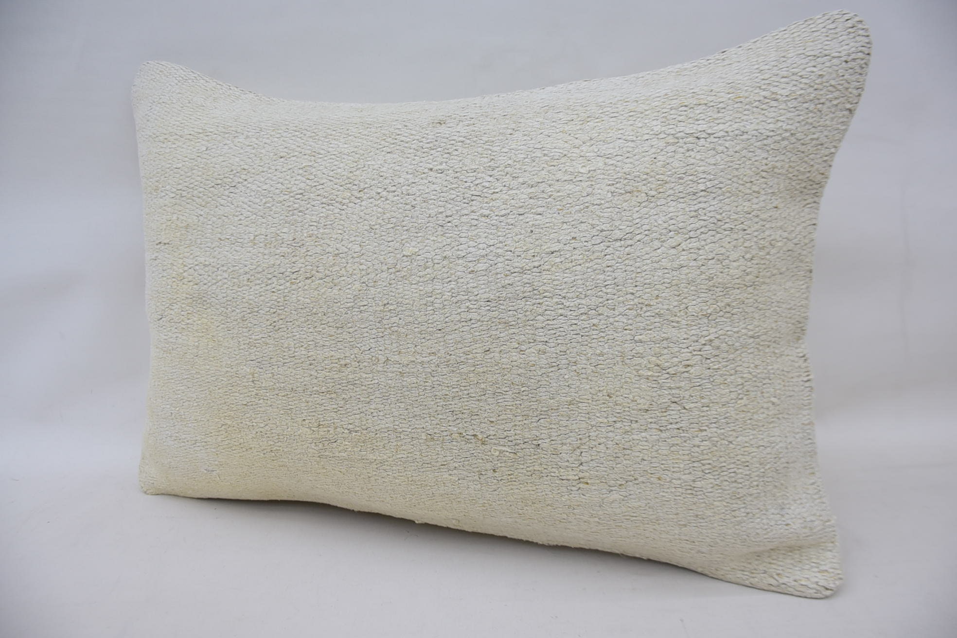 Interior Designer Pillow, Boho Pillow Sham Cover, Kilim Pillow, 16"x24" White Cushion Cover, Couch Cushion, Bolster Pillow Sham