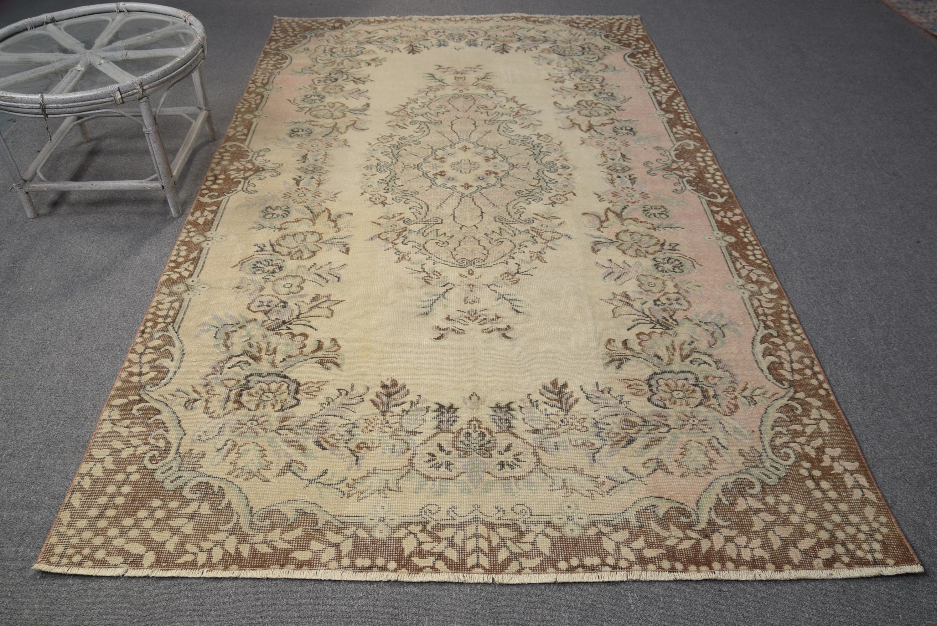 Living Room Rug, Tribal Rug, Rugs for Salon, Vintage Rug, Turkish Rug, 5.6x9.3 ft Large Rugs, Beige Bedroom Rug, Cool Rug