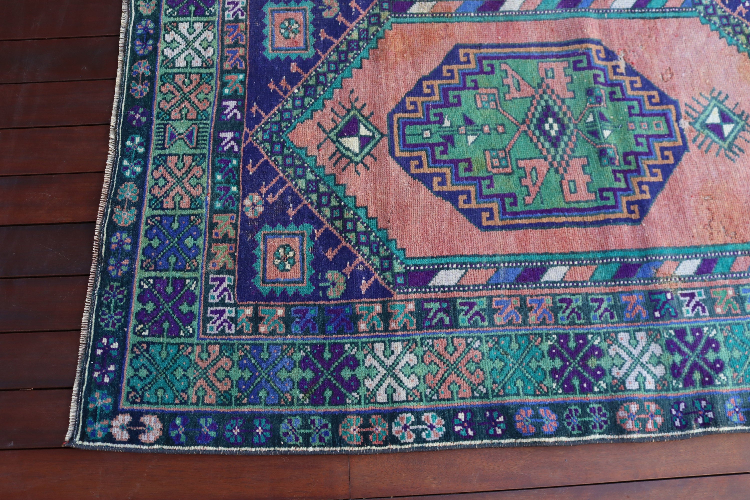 3,6x5,3 ft Aksan Halıları, Vintage Halı, Yatak Odası Halıları, Fas Halısı, Türk Halıları, Havalı Halılar, Turuncu Anadolu Halısı, Boho Vurgulu Halılar