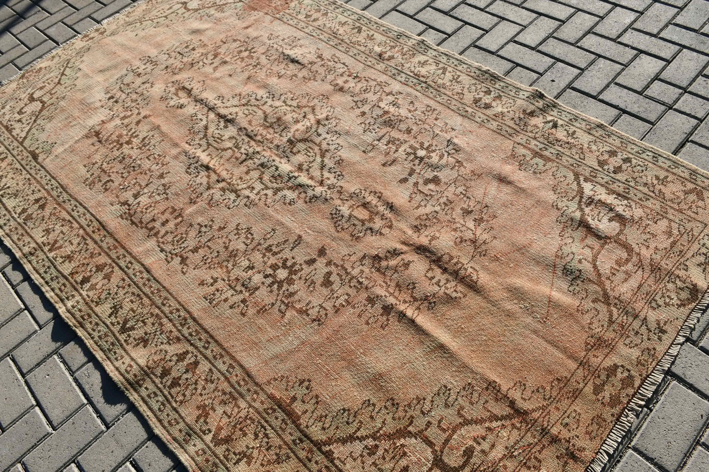 Vintage Rug, Turkish Rug, Dining Room Rug, Wool Rug, 5.2x8.4 ft Large Rug, Salon Rug, Rugs for Salon, Green Kitchen Rug