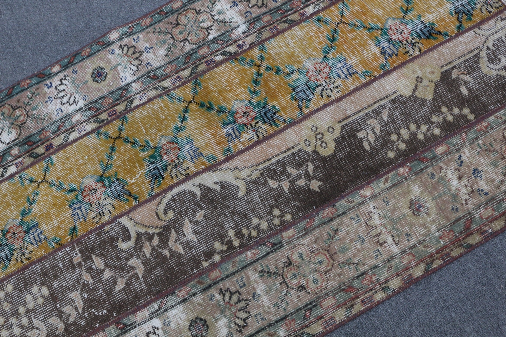 Vintage Halı, Kahverengi Yer Halısı, Giriş Halısı, Eski Halı, Kapı Paspası Halıları, Banyo Halıları, Soğuk Halı, Türk Halısı, 3x4,9 ft Küçük Halı