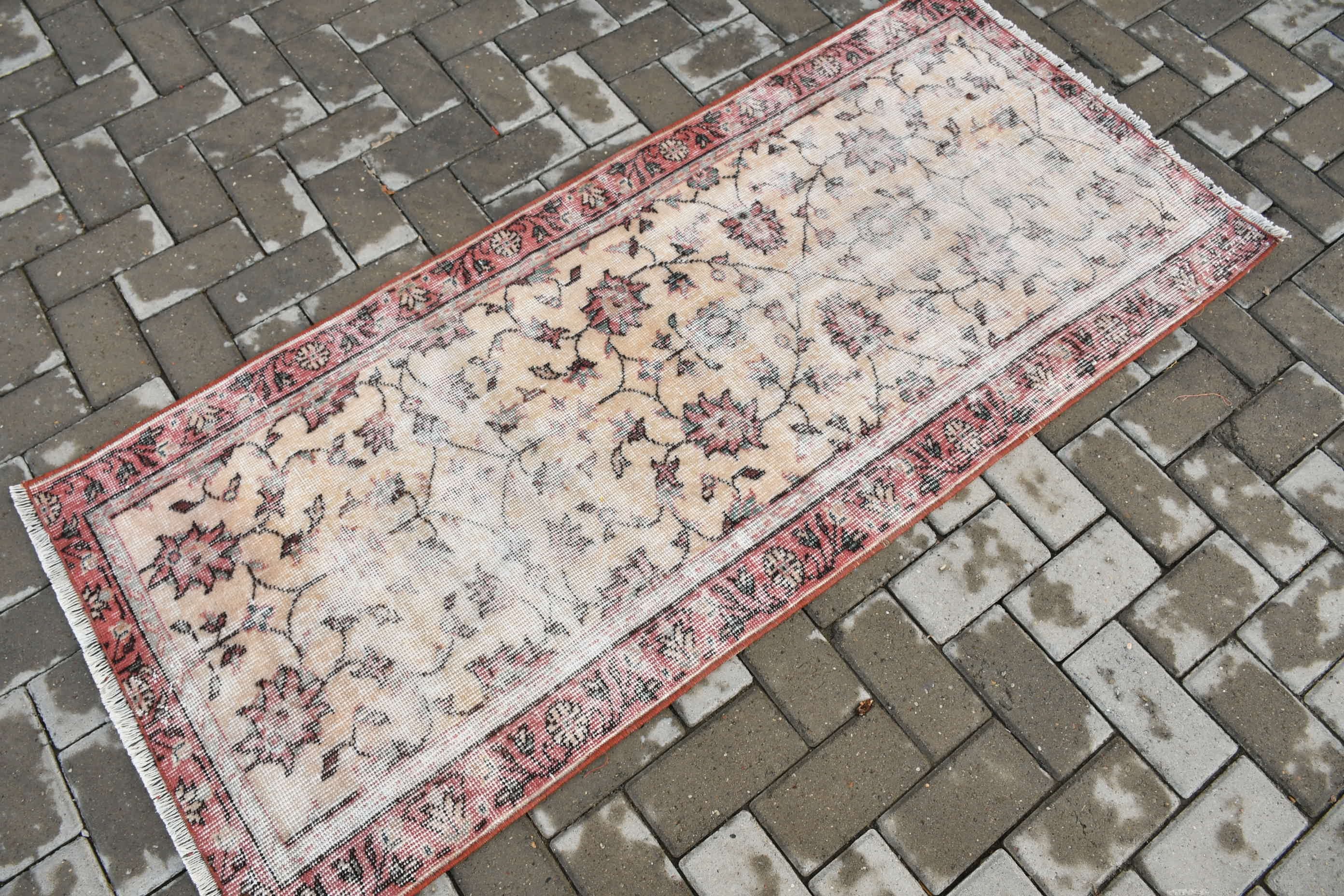 Eclectic Rug, Old Rug, Brown Antique Rugs, Entry Rug, Vintage Rug, Door Mat Rug, Bedroom Rug, 2.4x5.5 ft Small Rug, Cool Rugs, Turkish Rugs