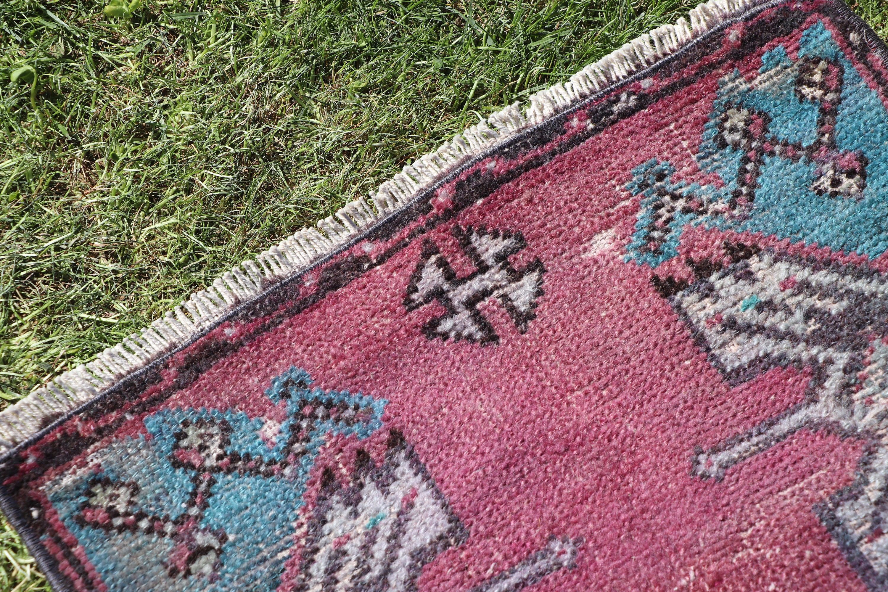 Vintage Rugs, Car Mat Rugs, Oushak Rugs, Purple Cool Rug, Small Boho Rugs, 1.5x2.9 ft Small Rugs, Aztec Rug, Turkish Rug, Moroccan Rugs