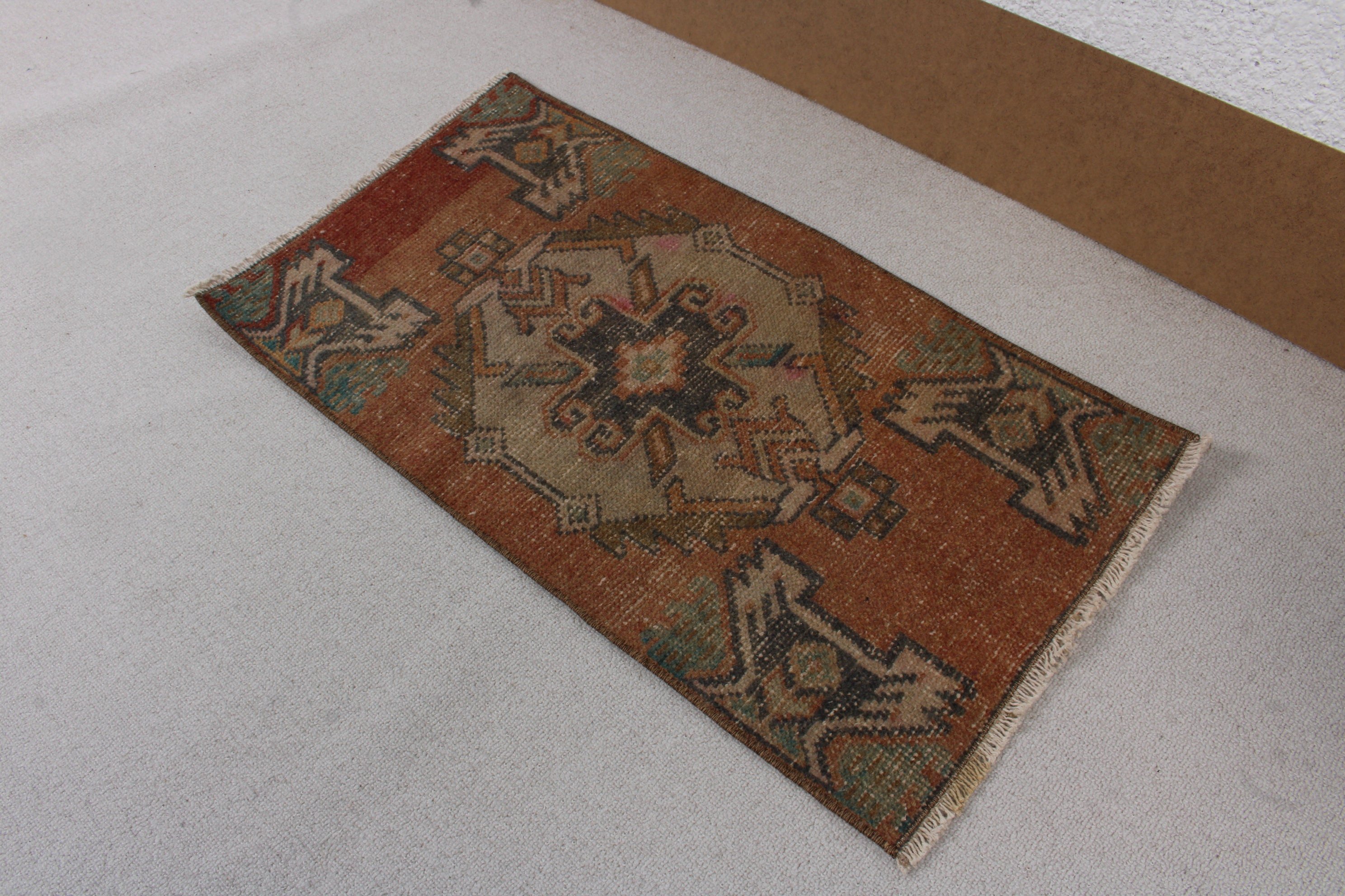 1.4x2.7 ft Small Rug, Nursery Rug, Turkish Rug, Cool Rug, Brown Neutral Rug, Vintage Rug, Handwoven Rug, Flatweave Rugs, Small Vintage Rug