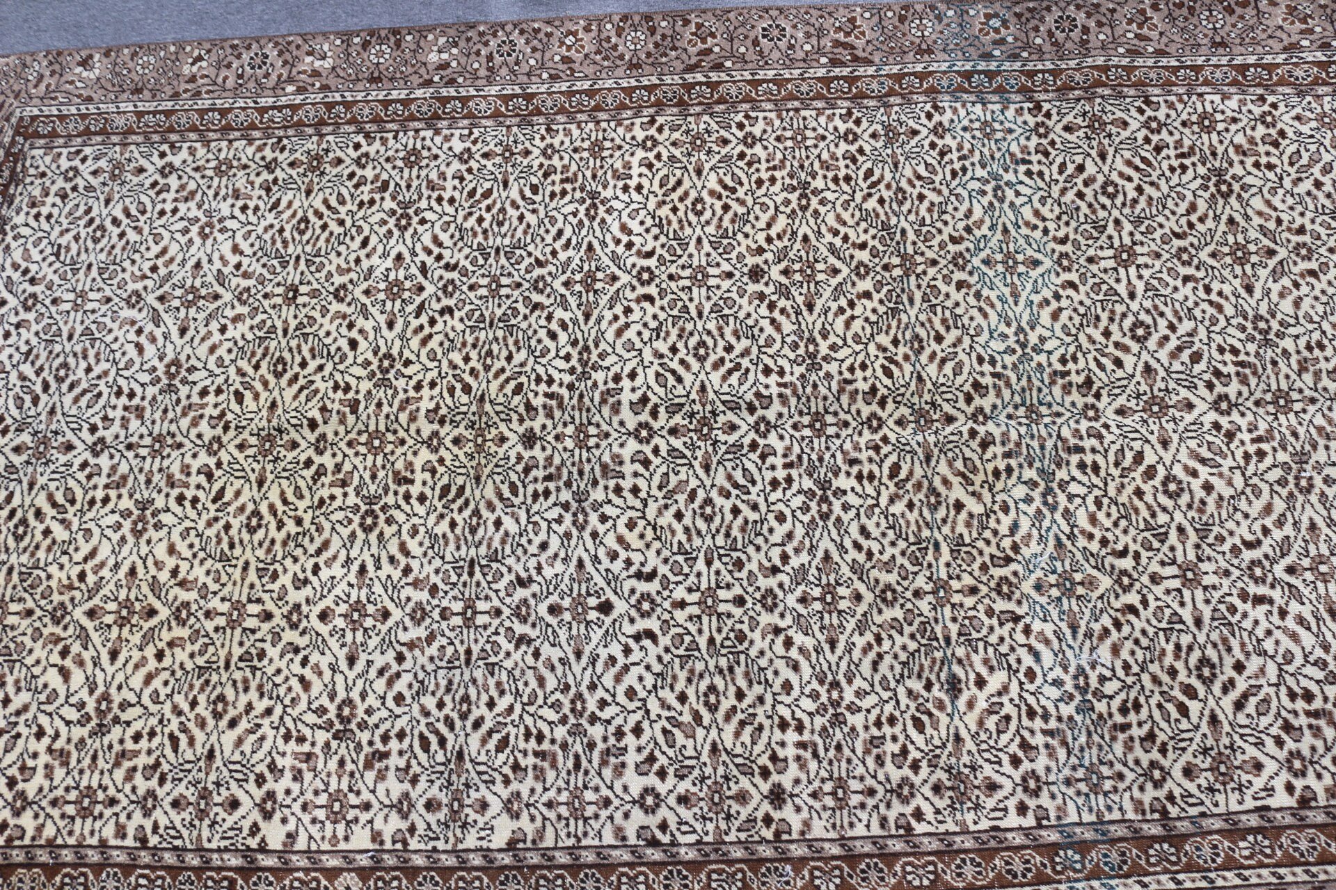 Sevimli Halı, Oturma Odası Halıları, Türk Halısı, İç Mekan Halısı, Bej 4.1x6.8 ft Alan Halıları, Fas Halıları, Oushak Halısı, Vintage Halılar