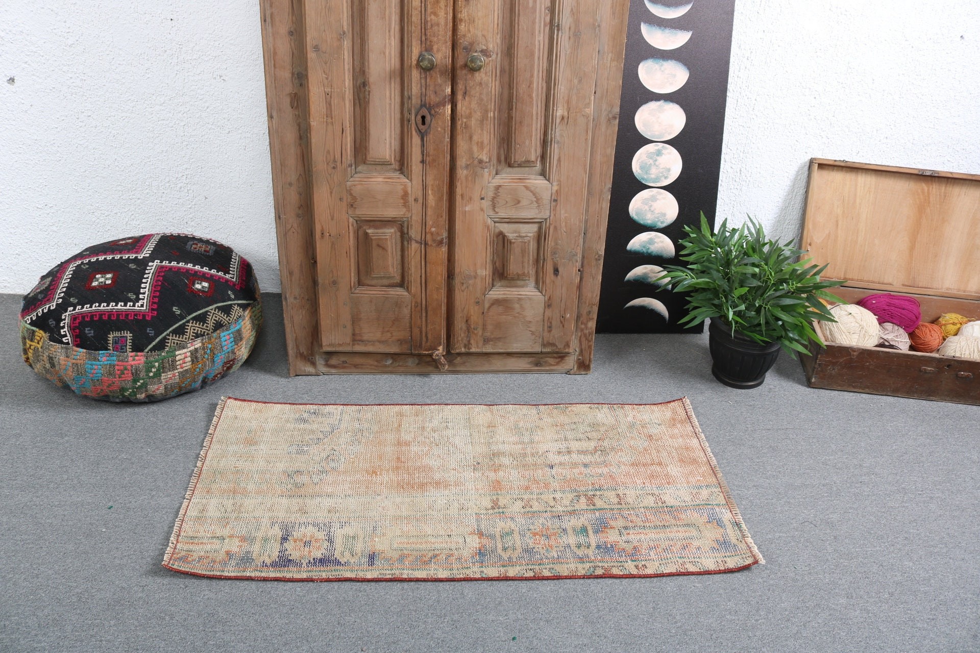 Açıklama Halıları, Kabile Halıları, Yatak Odası Halıları, Vintage Halılar, Mutfak Halısı, 2x4,1 ft Küçük Halı, Türk Halıları, Turuncu Antika Halı, Modern Halılar