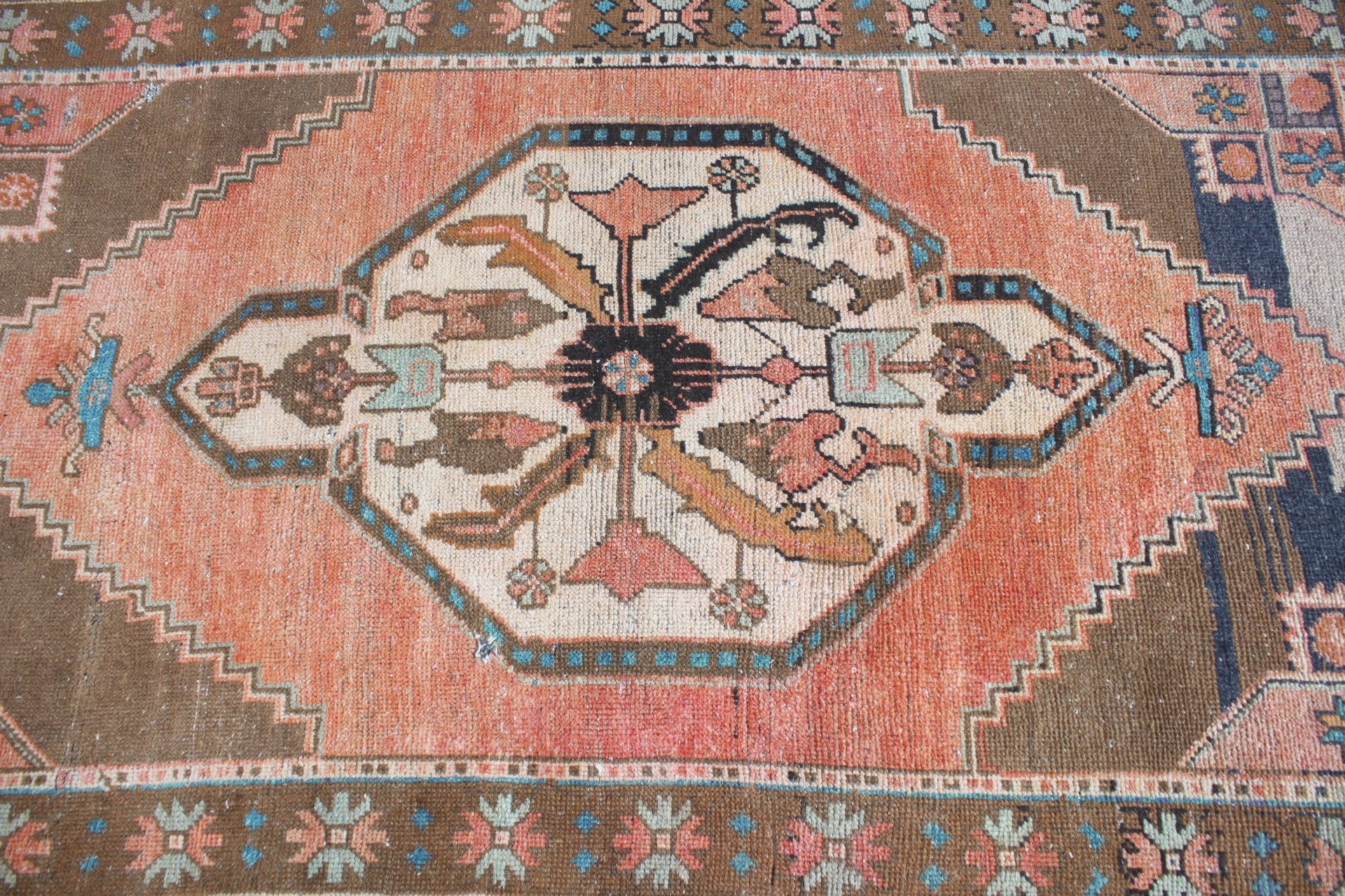 Yatak Odası Halısı, Vintage Dekor Halısı, Türk Halısı, Fas Halısı, Turuncu 3.8x7 ft Alan Halıları, Yemek Odası Halıları, Vintage Halı