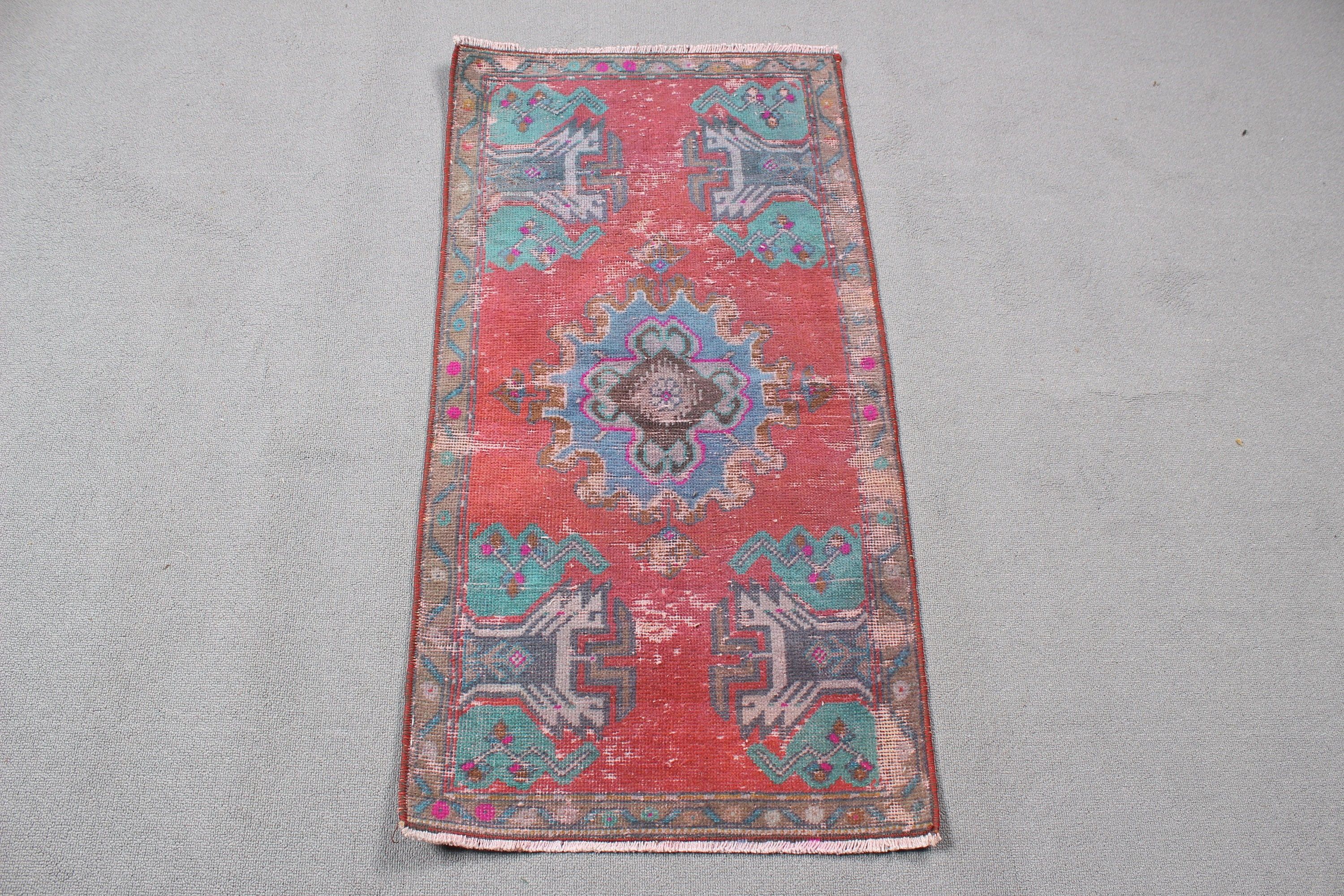 Kitchen Rugs, Red Cool Rug, Turkish Rug, Entry Rug, 1.7x3.3 ft Small Rugs, Neutral Rug, Vintage Rugs, Oushak Rugs, Rugs for Kitchen