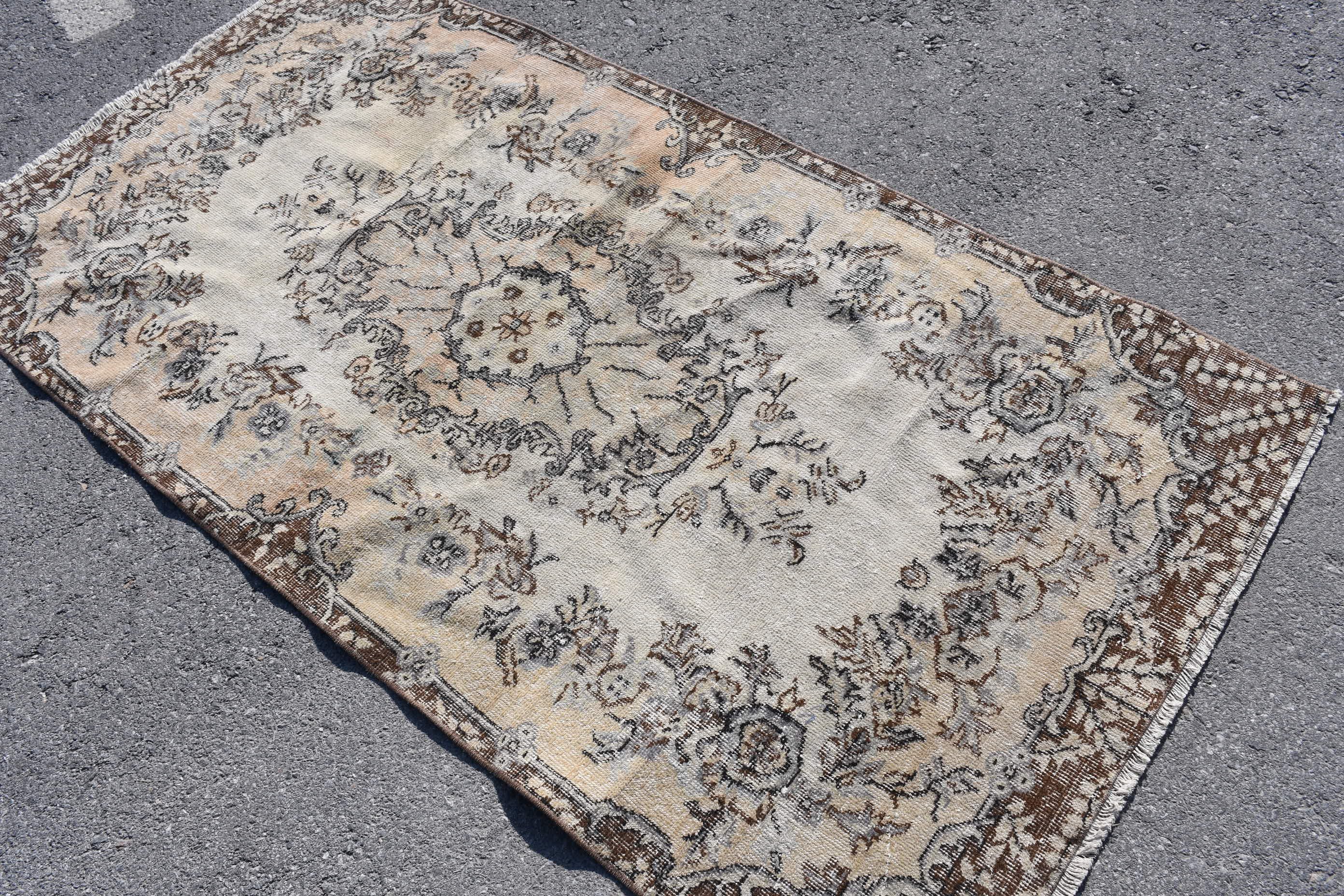 Vintage Halı, Çocuk Odası Halıları, Türk Halısı, Oryantal Halılar, Çocuk Odası Halıları, Kahverengi Yatak Odası Halısı, Sessiz Halı, 3,5x6,7 ft Vurgulu Halılar