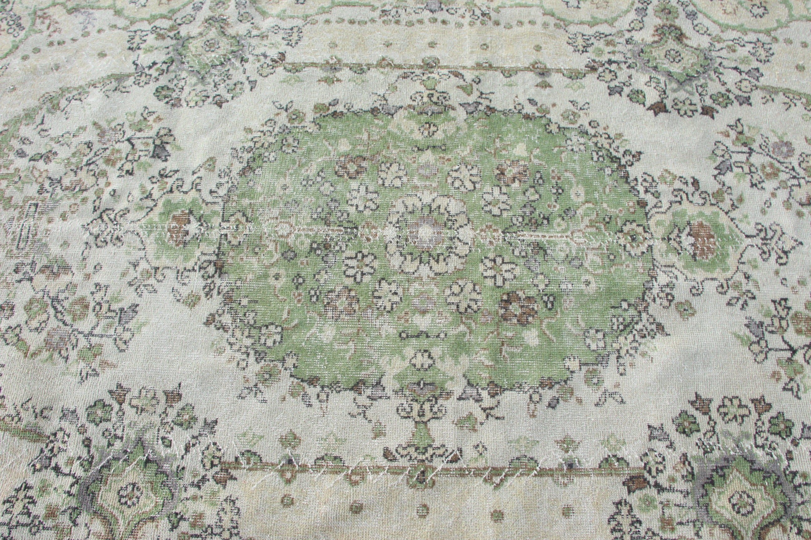 Bej Nötr Halı, Büyük Oushak Halı, Fas Halısı, Vintage Halılar, Türk Halıları, Büyük Boho Halıları, 5.2x10.1 ft Büyük Halı, Oushak Halıları