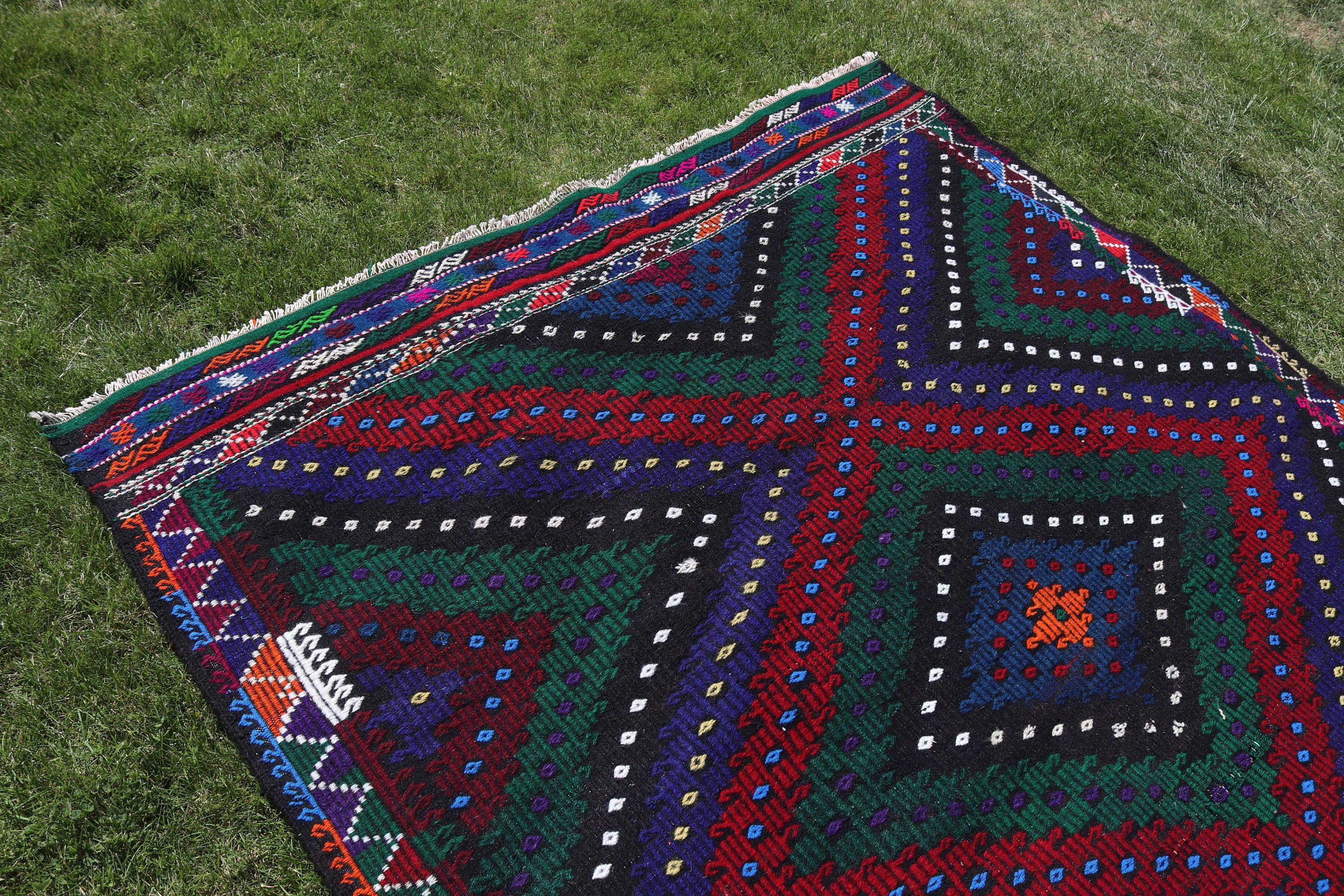 Vintage Halı, Kilim, Kırmızı 5.7x6.9 ft Alan Halıları, Modern Halı, Yemek Odası Halısı, Oturma Odası Halıları, Yer Halısı, Türk Halıları