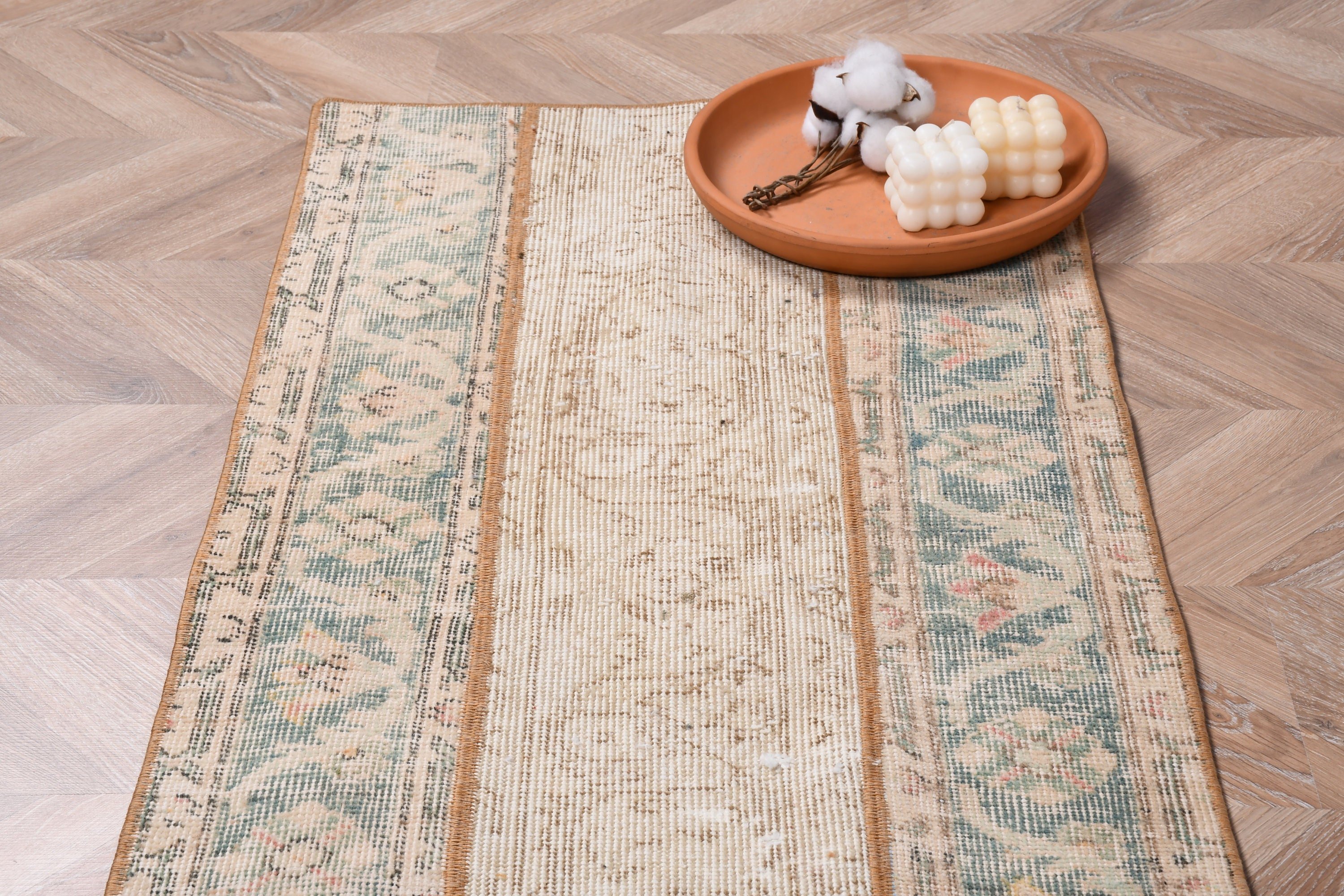 Beige Oriental Rug, Vintage Rug, Kitchen Rugs, Turkish Rugs, 1.9x4.8 ft Small Rug, Cool Rug, Rugs for Car Mat, Entry Rugs, Home Decor Rug