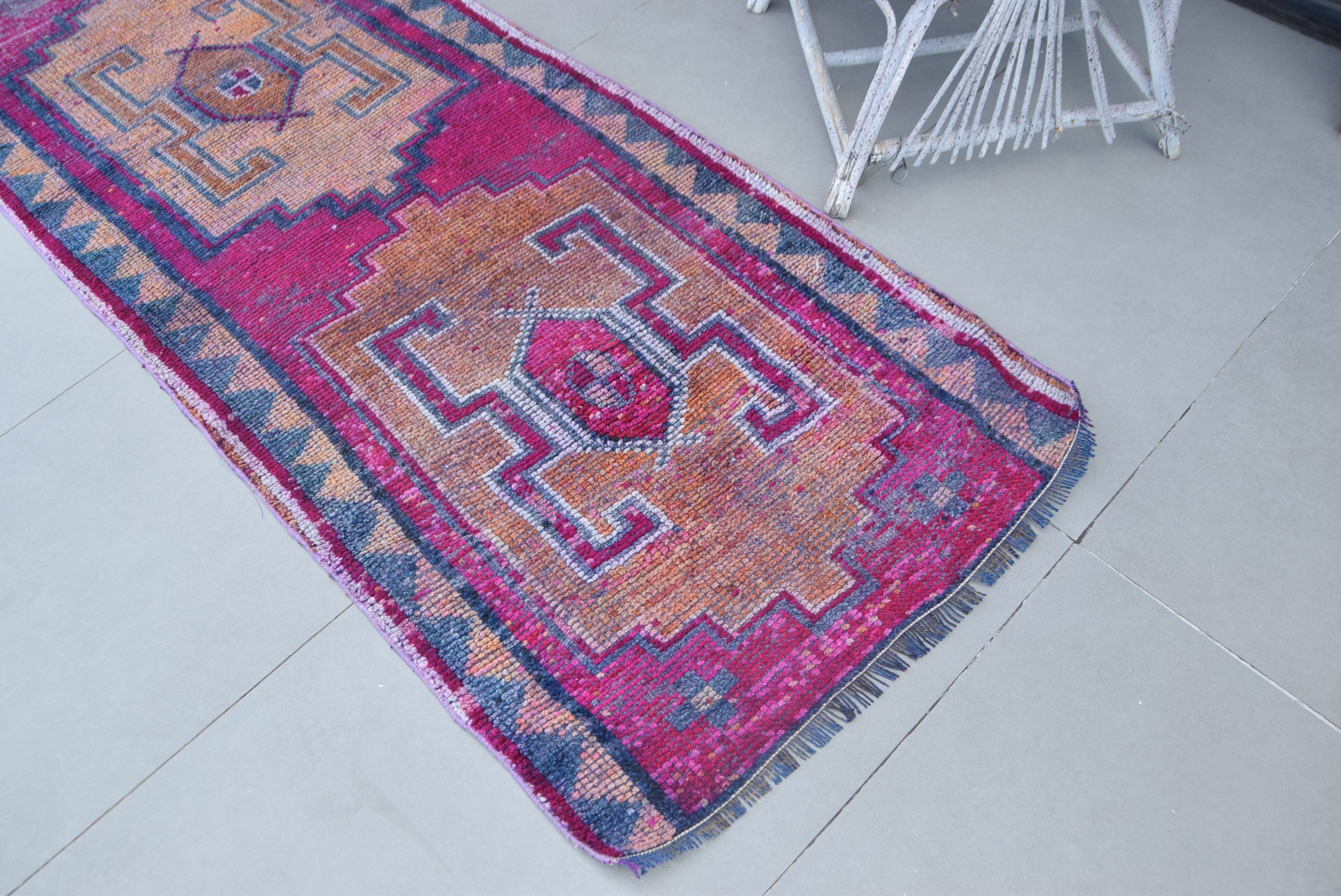 Kitchen Rug, Bedroom Rug, Cute Rug, Turkish Rugs, Home Decor Rug, 2.9x9.7 ft Runner Rugs, Vintage Rugs, Pink Moroccan Rug, Corridor Rugs