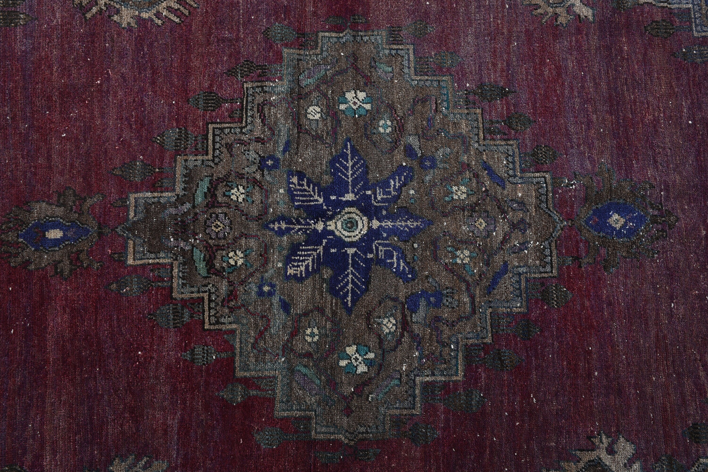 Home Decor Rug, Floor Rug, Purple Antique Rug, Rugs for Kitchen, Bedroom Rug, Anatolian Rug, 3.7x7.4 ft Area Rug, Turkish Rug, Vintage Rug