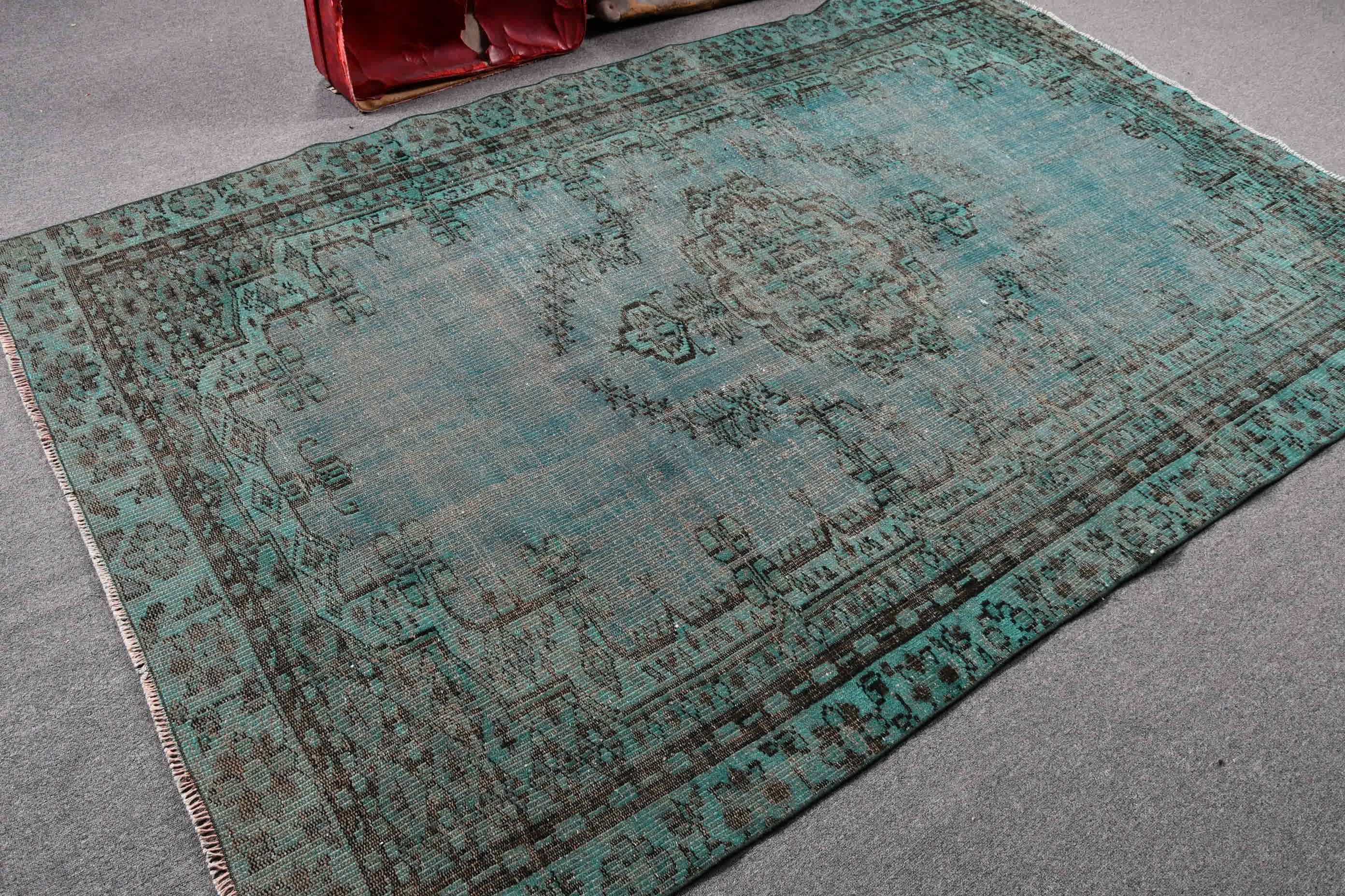 Turkish Rug, Antique Rugs, Wool Rug, Old Rug, 5.8x9.1 ft Large Rug, Dining Room Rug, Green Antique Rugs, Office Rug, Salon Rug, Vintage Rug