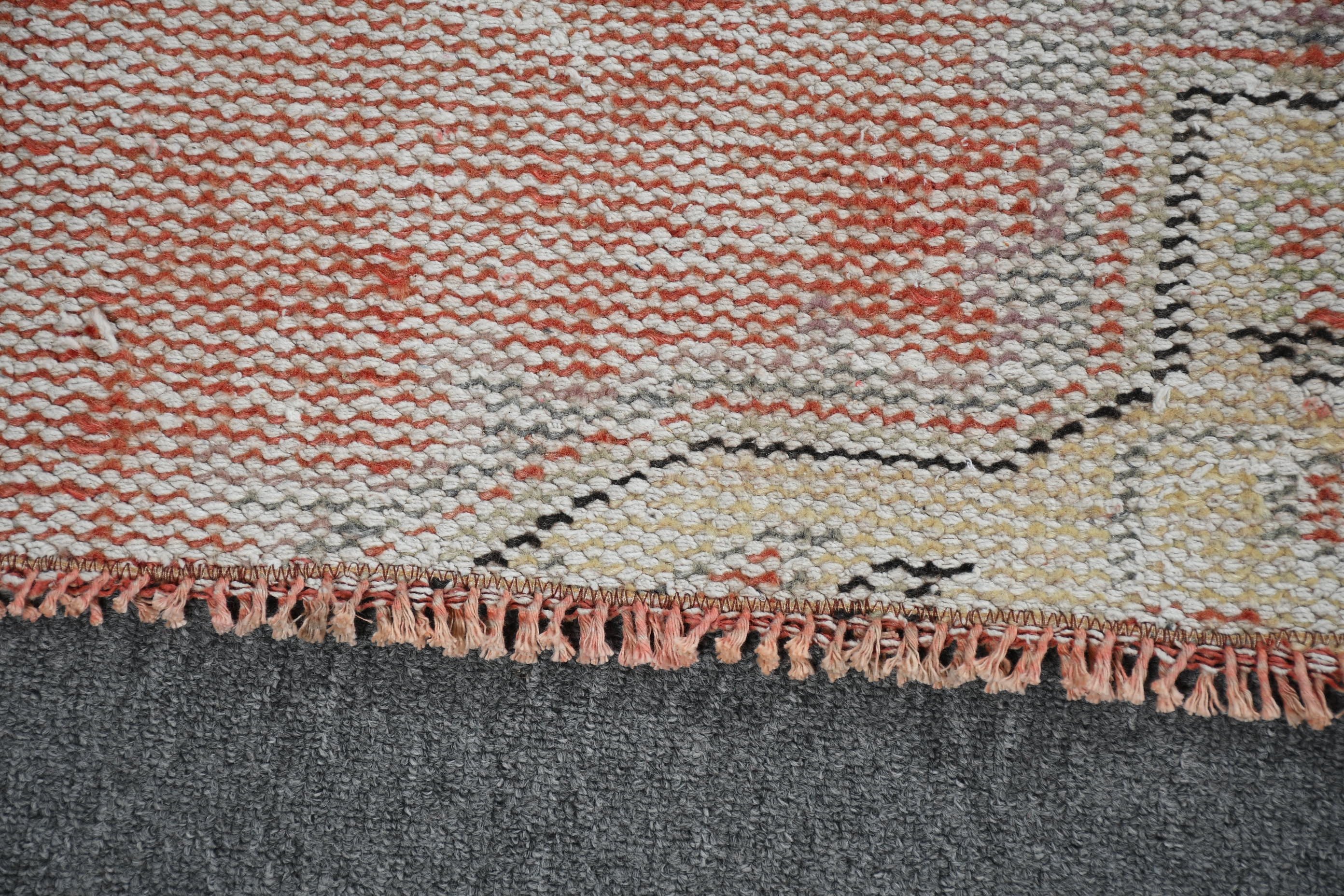 Kitchen Rug, Vintage Rug, Turkish Rug, Rugs for Kitchen, Orange  4.1x7.5 ft Area Rug, Nursery Rug, Floor Rug