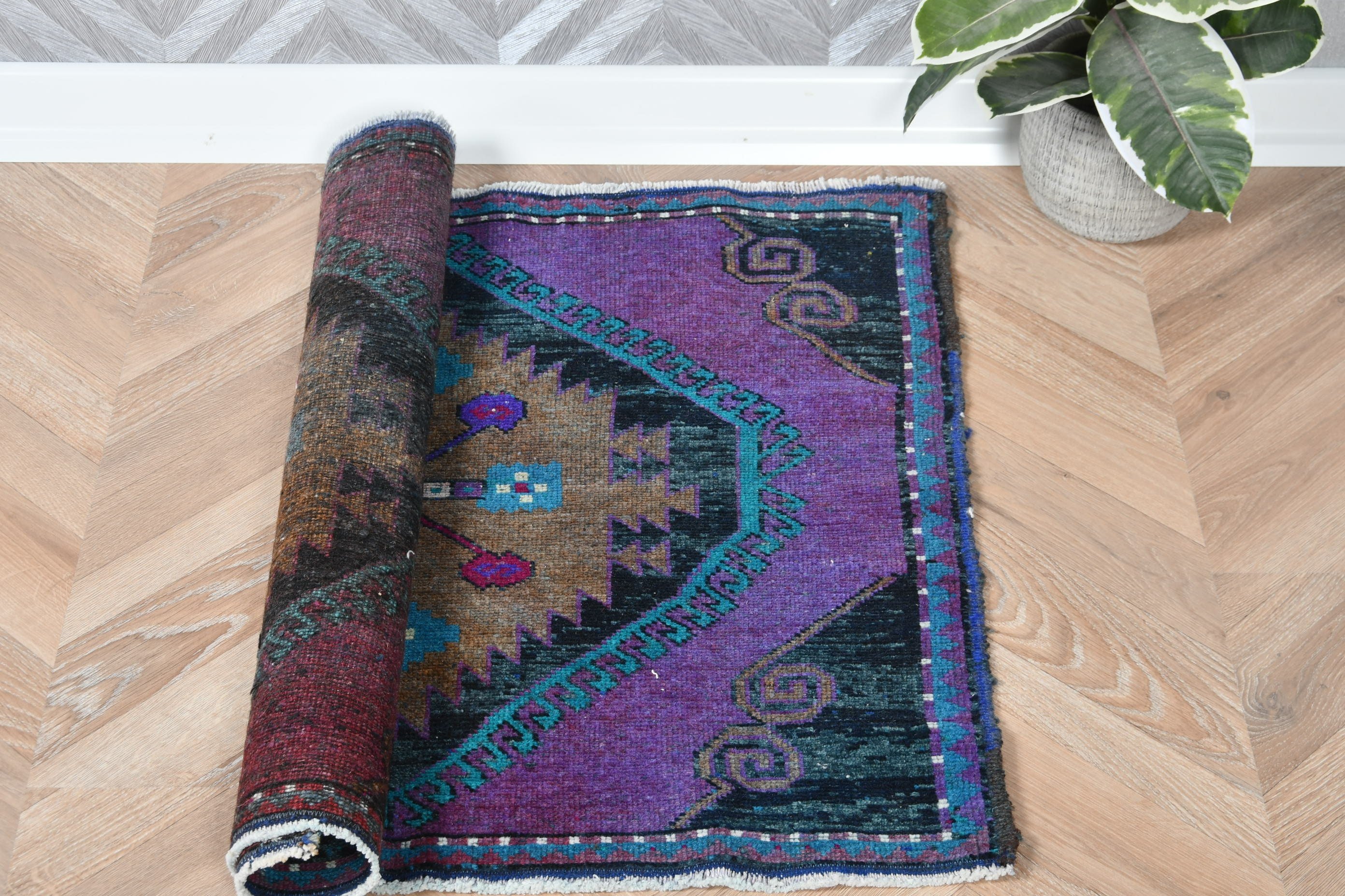 Purple Cool Rug, Vintage Rug, Decorative Rug, 2.3x2.6 ft Small Rugs, Home Decor Rug, Turkish Rugs, Nursery Rug, Bathroom Rug, Floor Rugs