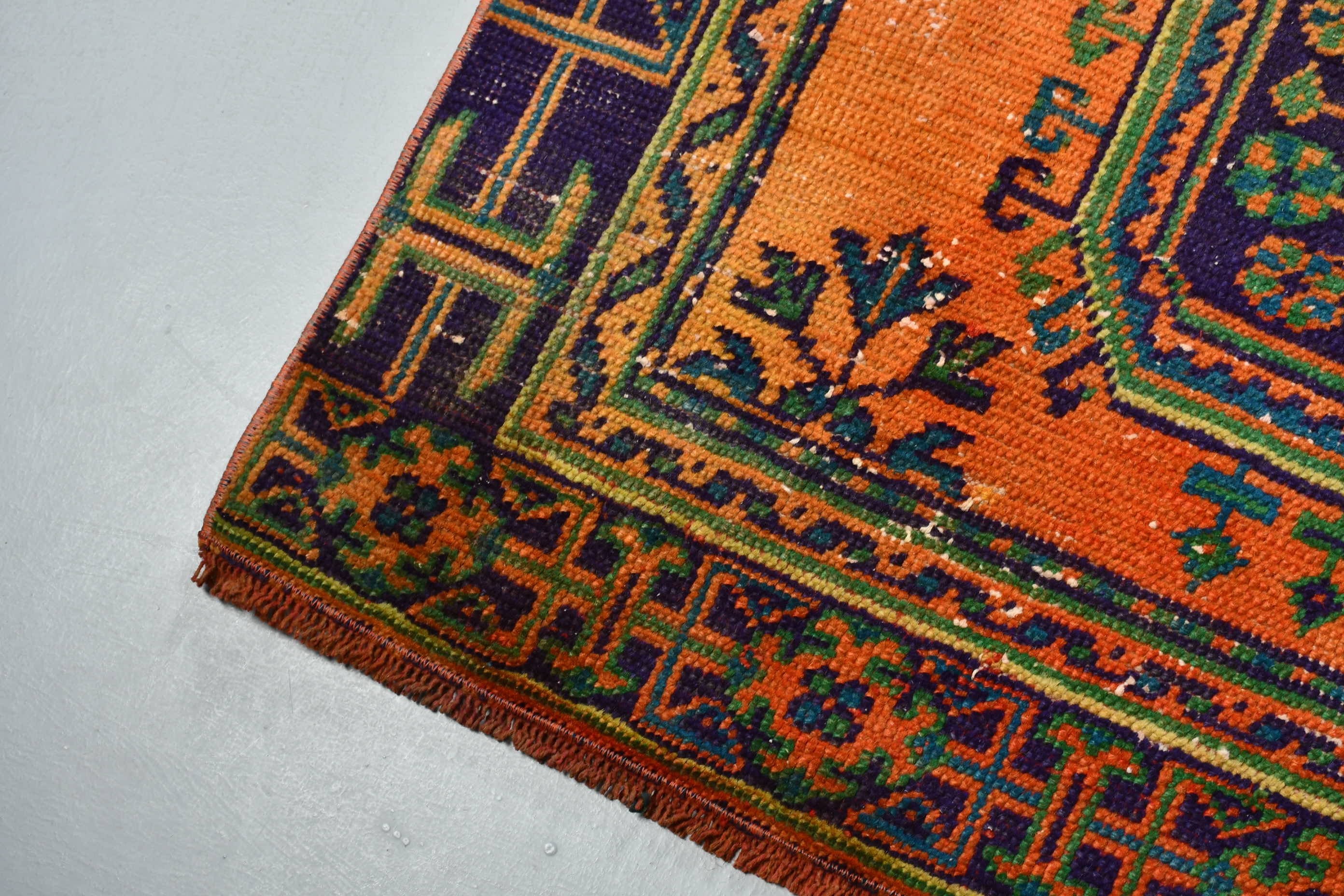 Home Decor Rugs, Oriental Rug, Stair Rugs, Turkish Rug, Orange  3.9x10.5 ft Runner Rug, Rugs for Runner, Dorm Rug, Vintage Rug